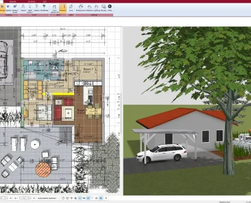 Kitchen floor plan created in Plan7Architect – showing precise wall dimensions and room layout