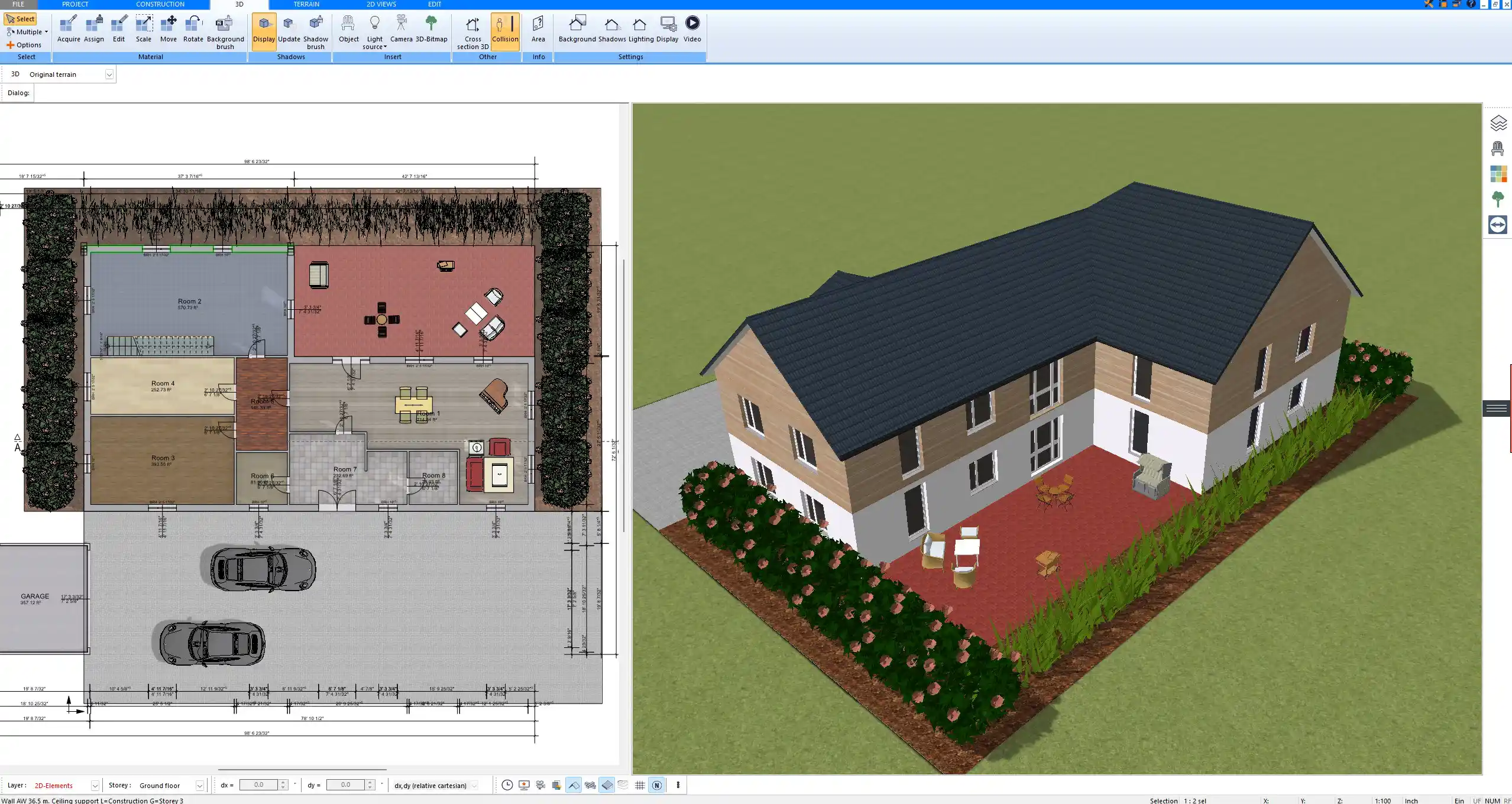 Large-scale construction drawing produced with Plan7Architect to resolve design conflicts.