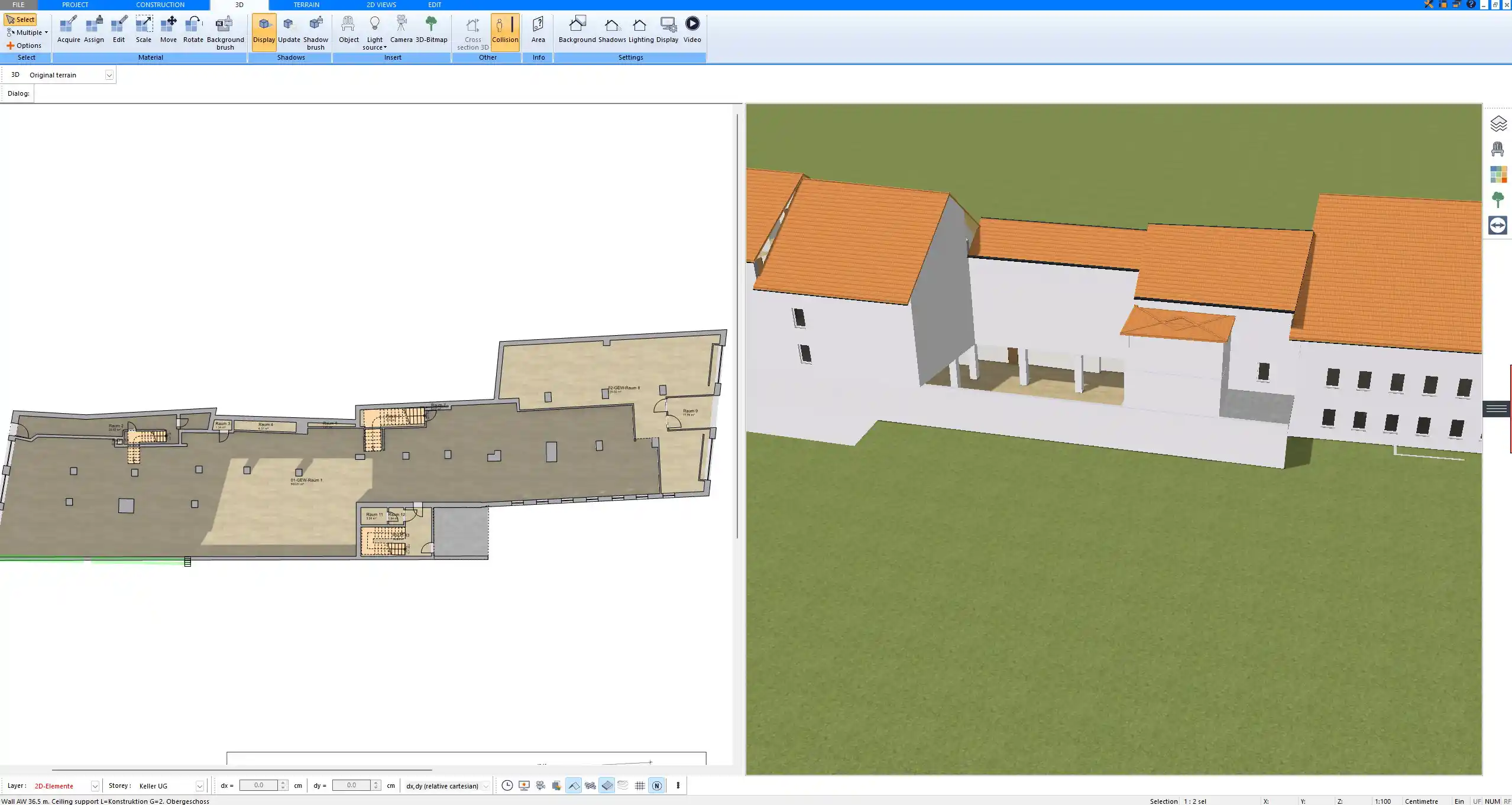 Professional construction drawing with annotations and symbols designed in Plan7Architect