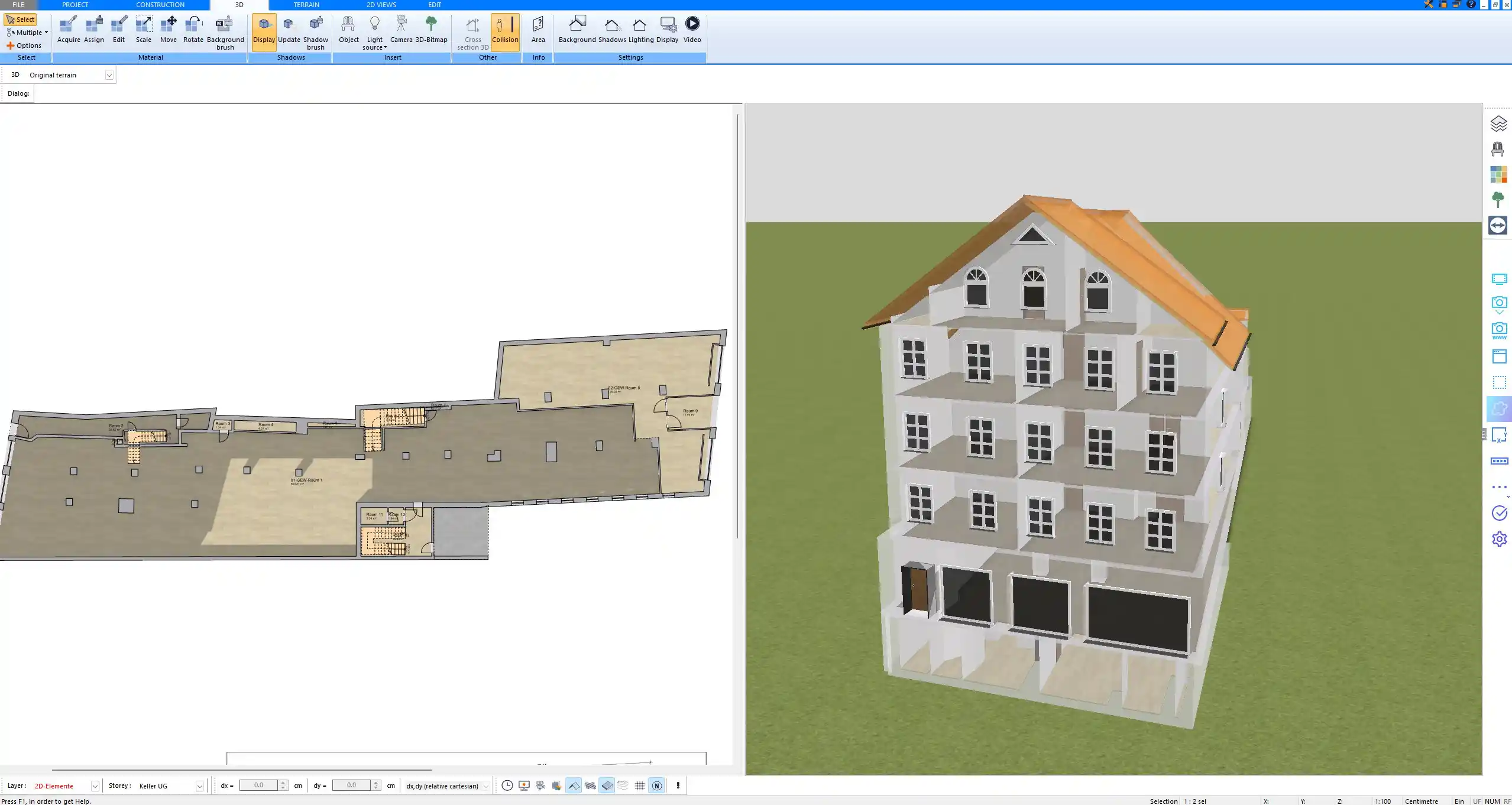 Professional floor plan design with Plan7Architect using both metric and imperial units