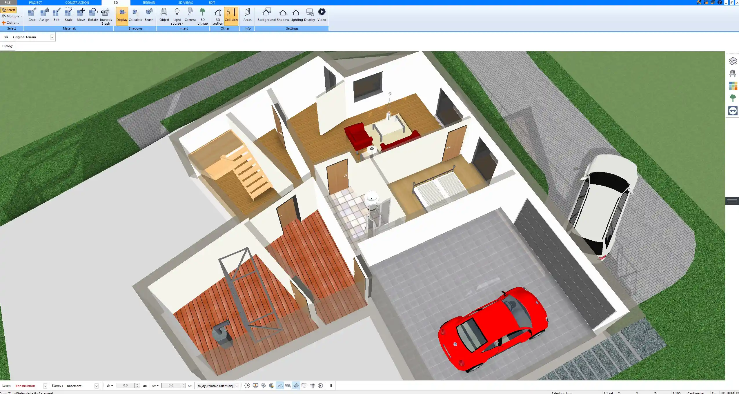 Realistic 3D rendering of guest bathroom interior designed using Plan7Architect.