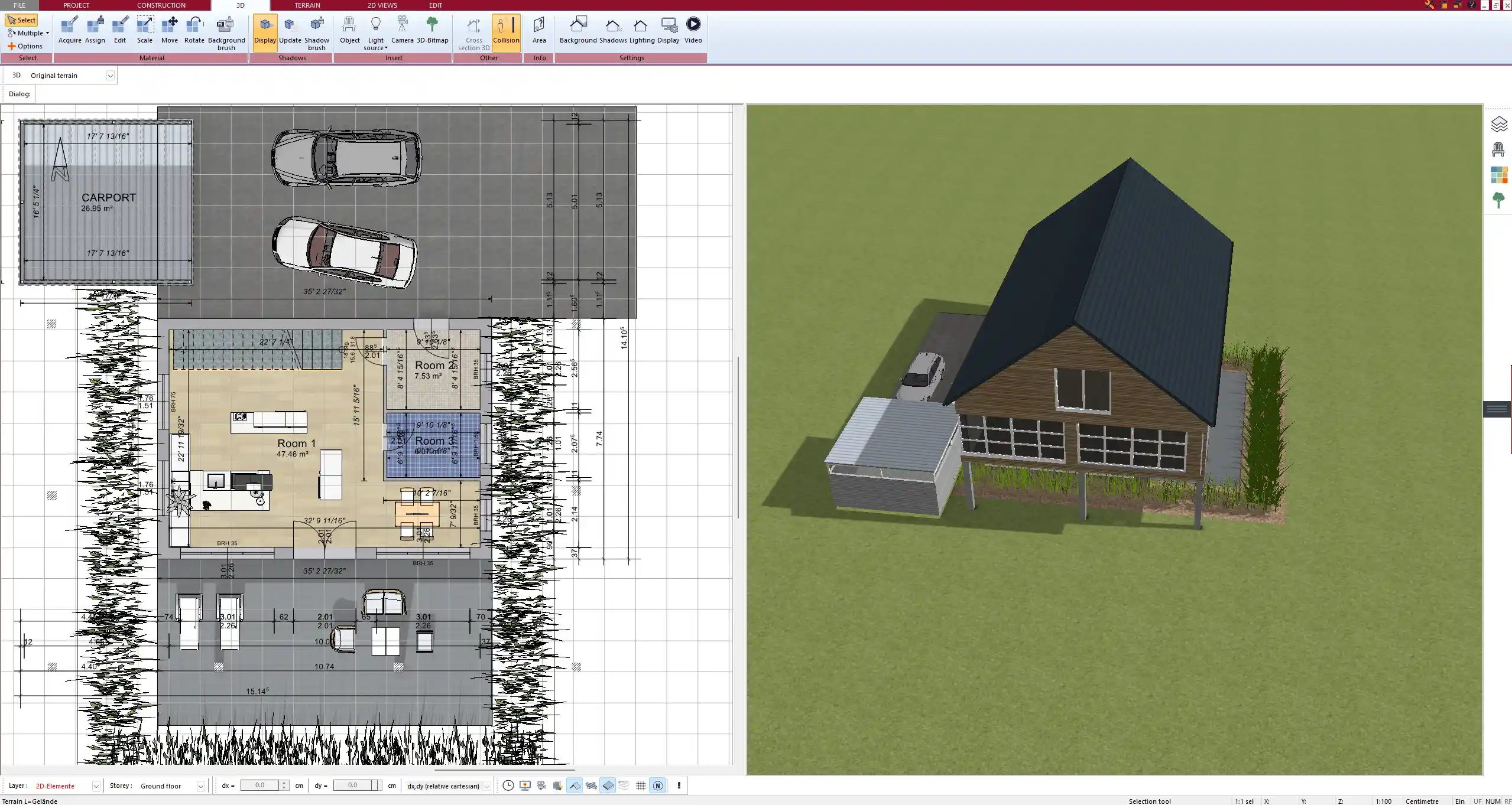 Site plan created with Plan7Architect showing building placement and property boundaries