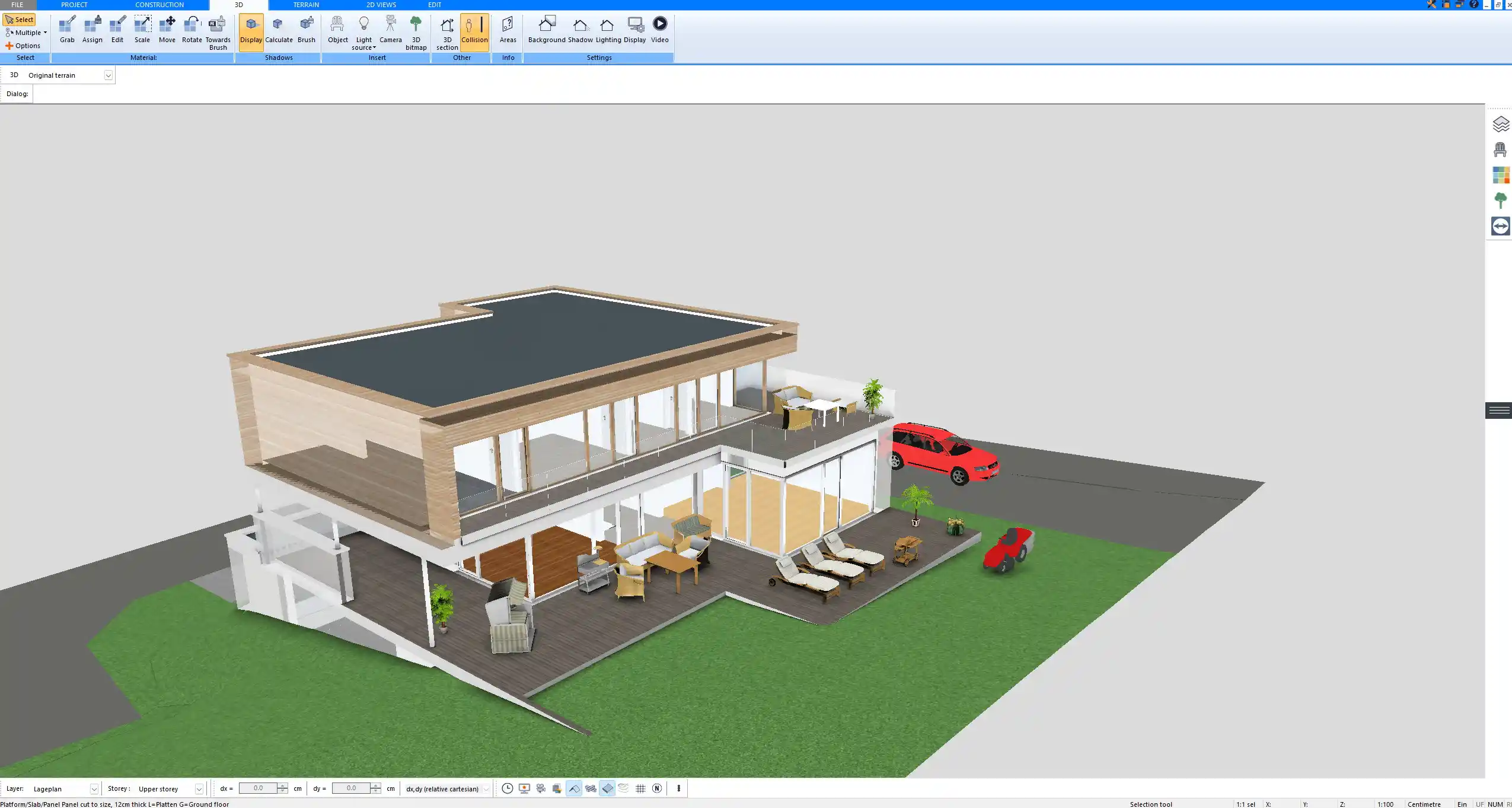 Terrace floor plan created with Plan7Architect – compact design for two people