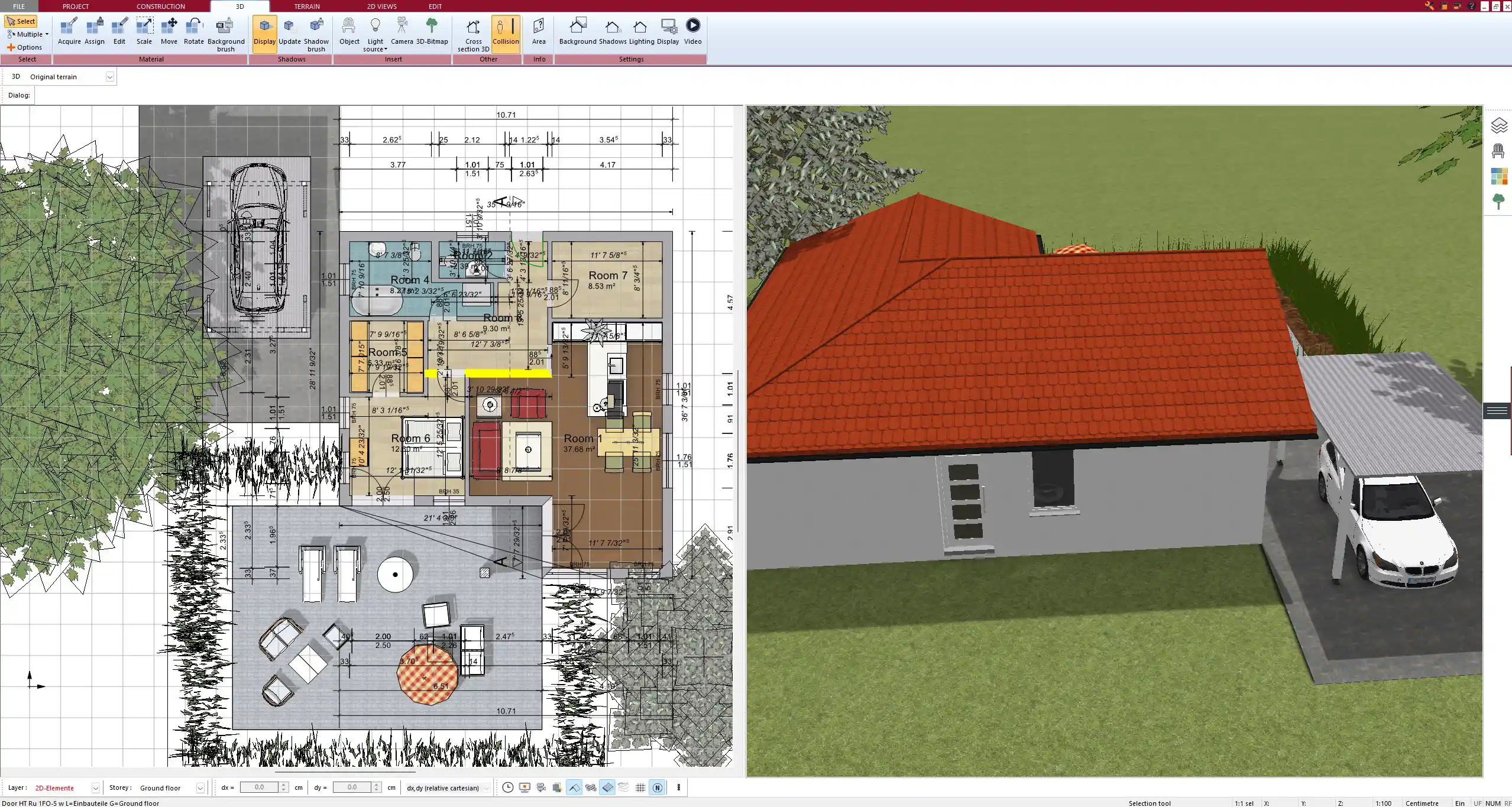 Detailed 2D and 3D floor plan comparison of a barndominium – created with Plan7Architect