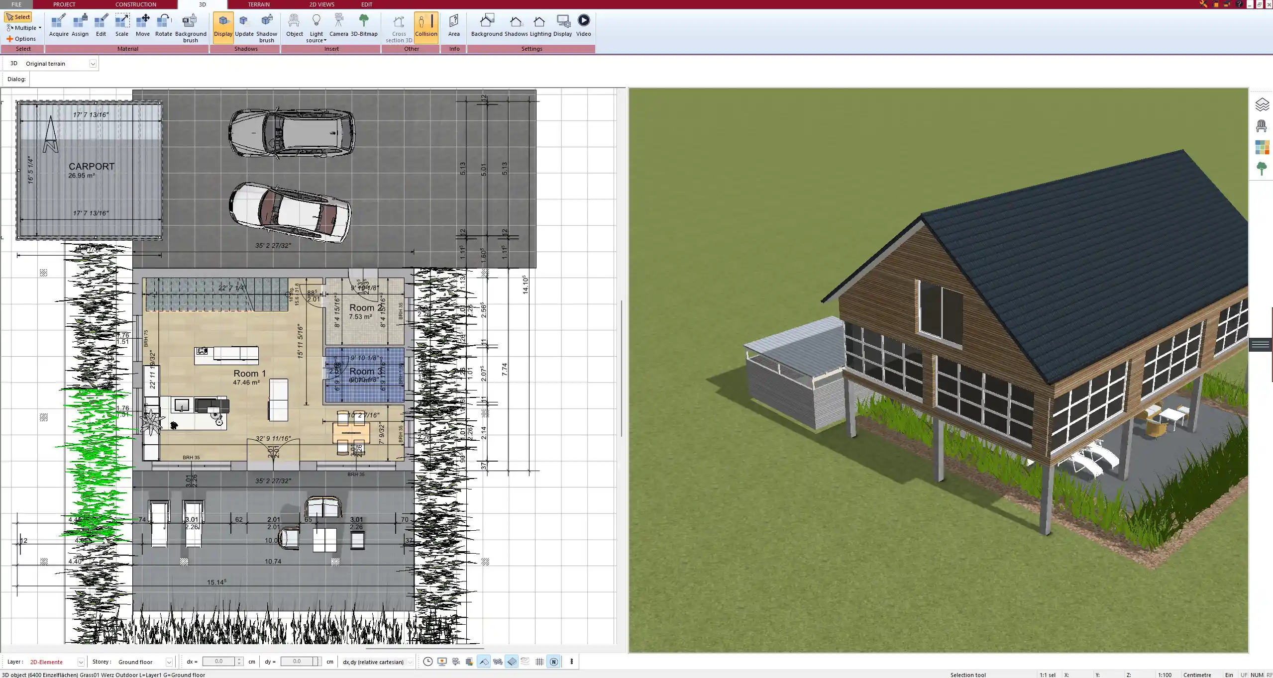 Floor plan created with Plan7Architect showing a detailed 2D layout with precise room measurements