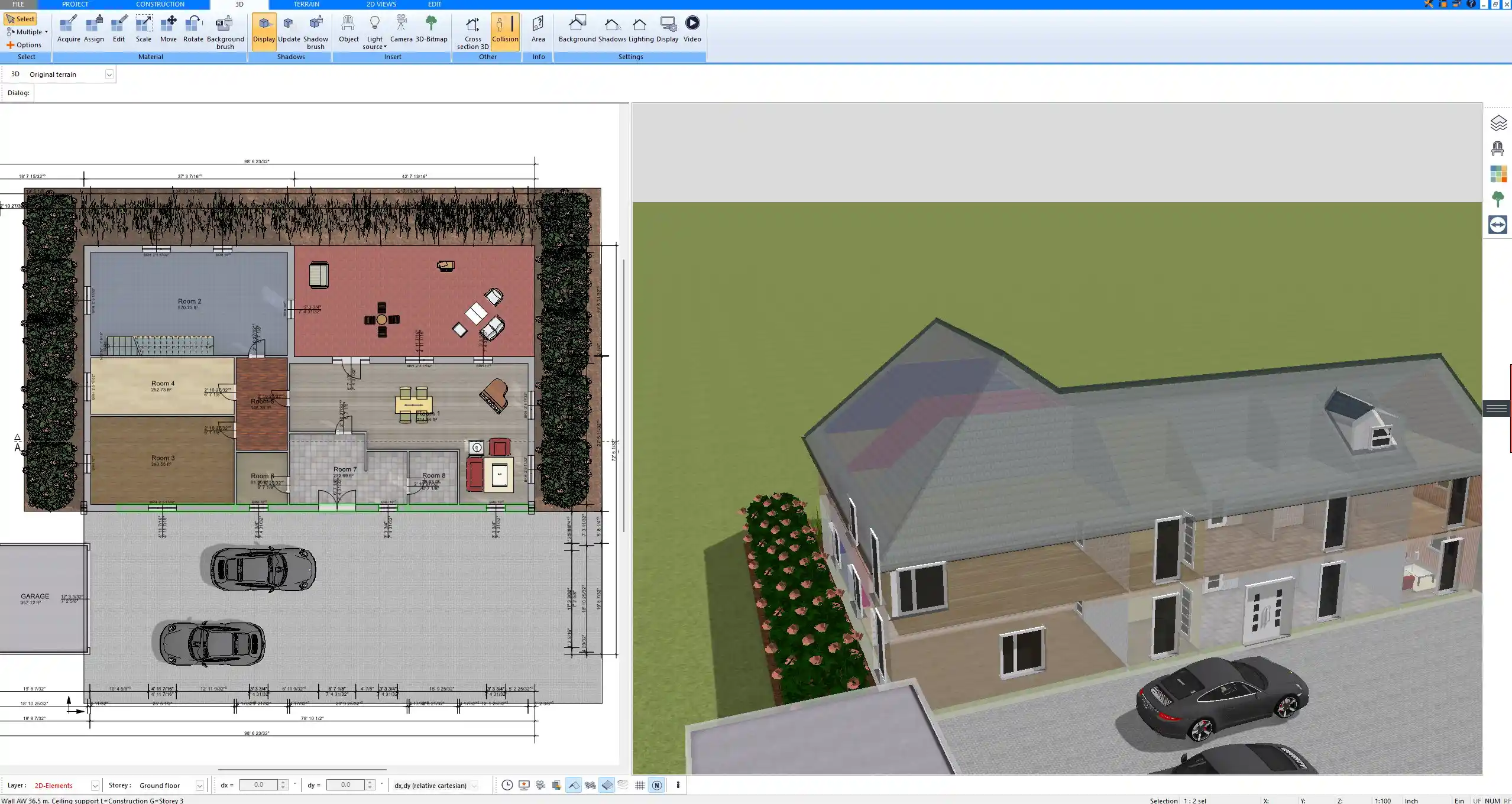 Indoor–outdoor connection terrace and pool area seamlessly planned with Plan7Architect