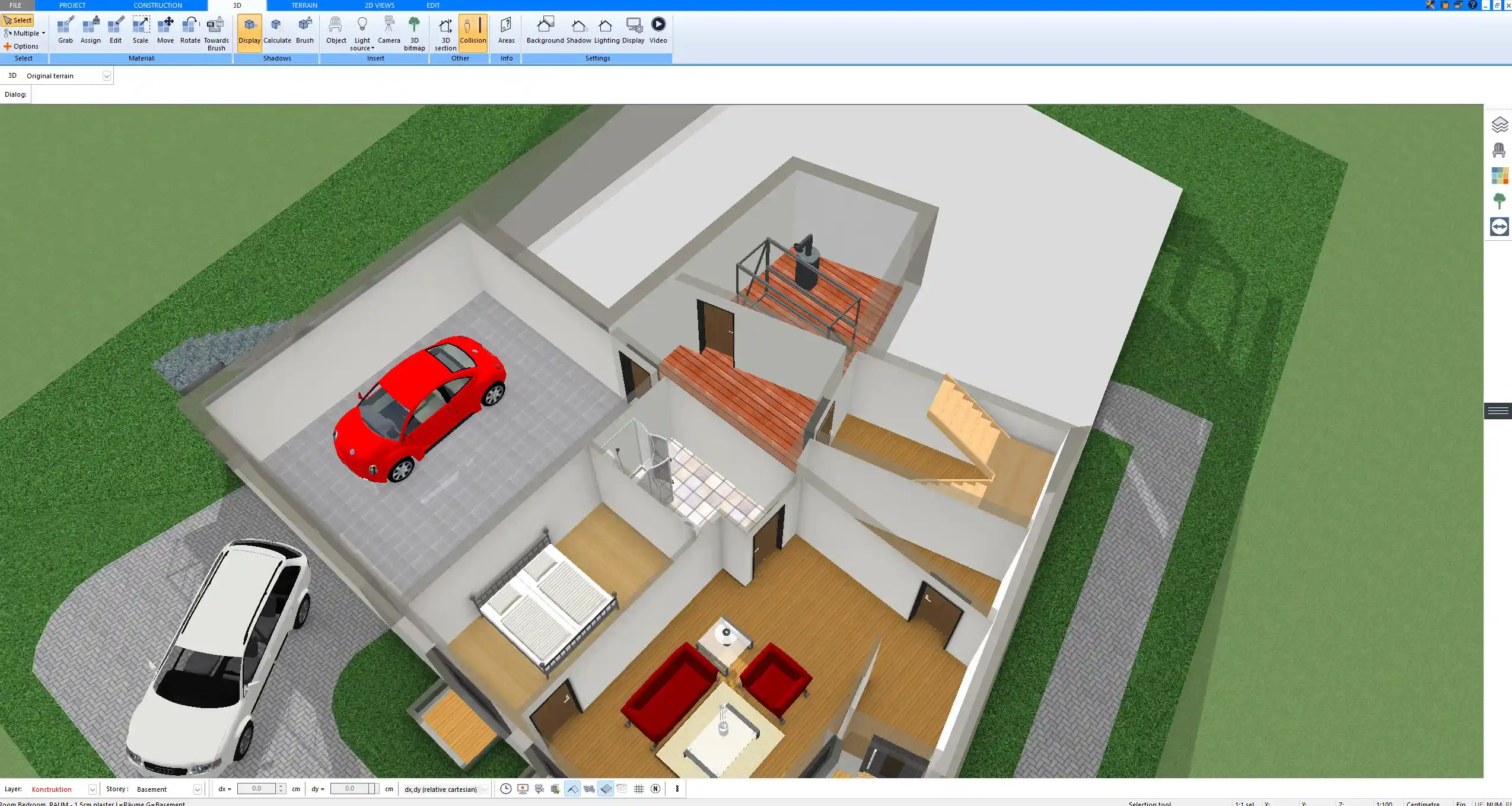 Luxury garden and pool landscape planning with Plan7Architect – 2D and 3D view combined