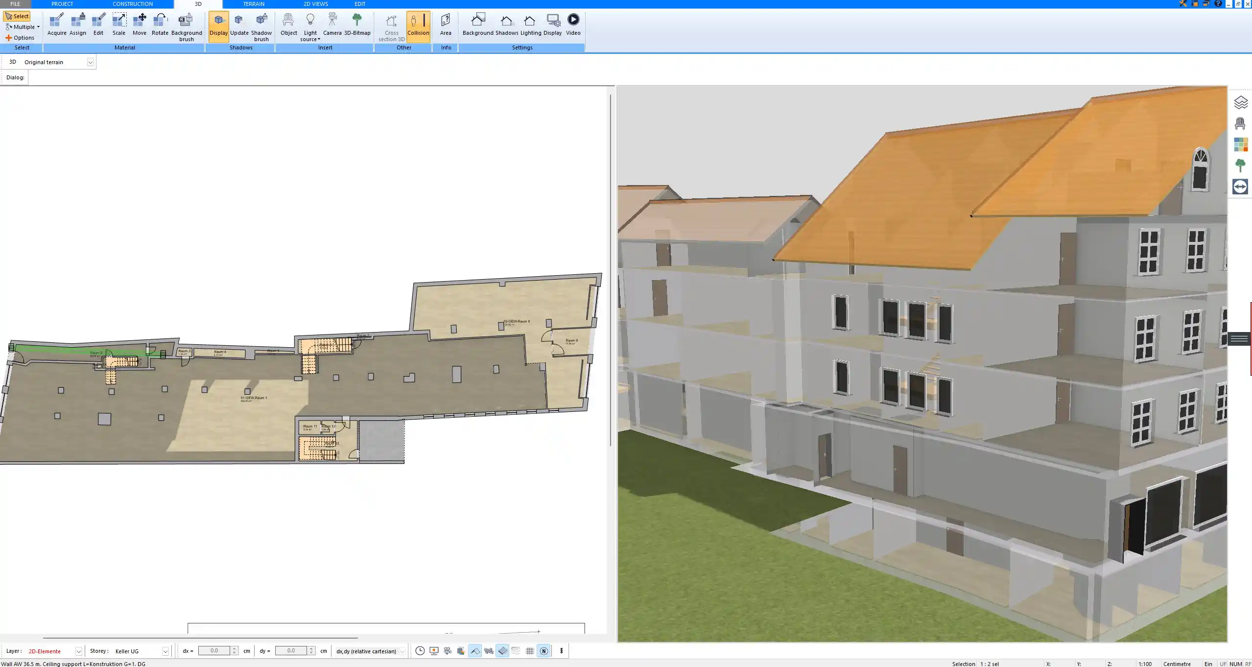 Realistic 3D house visualization produced using Plan7Architect