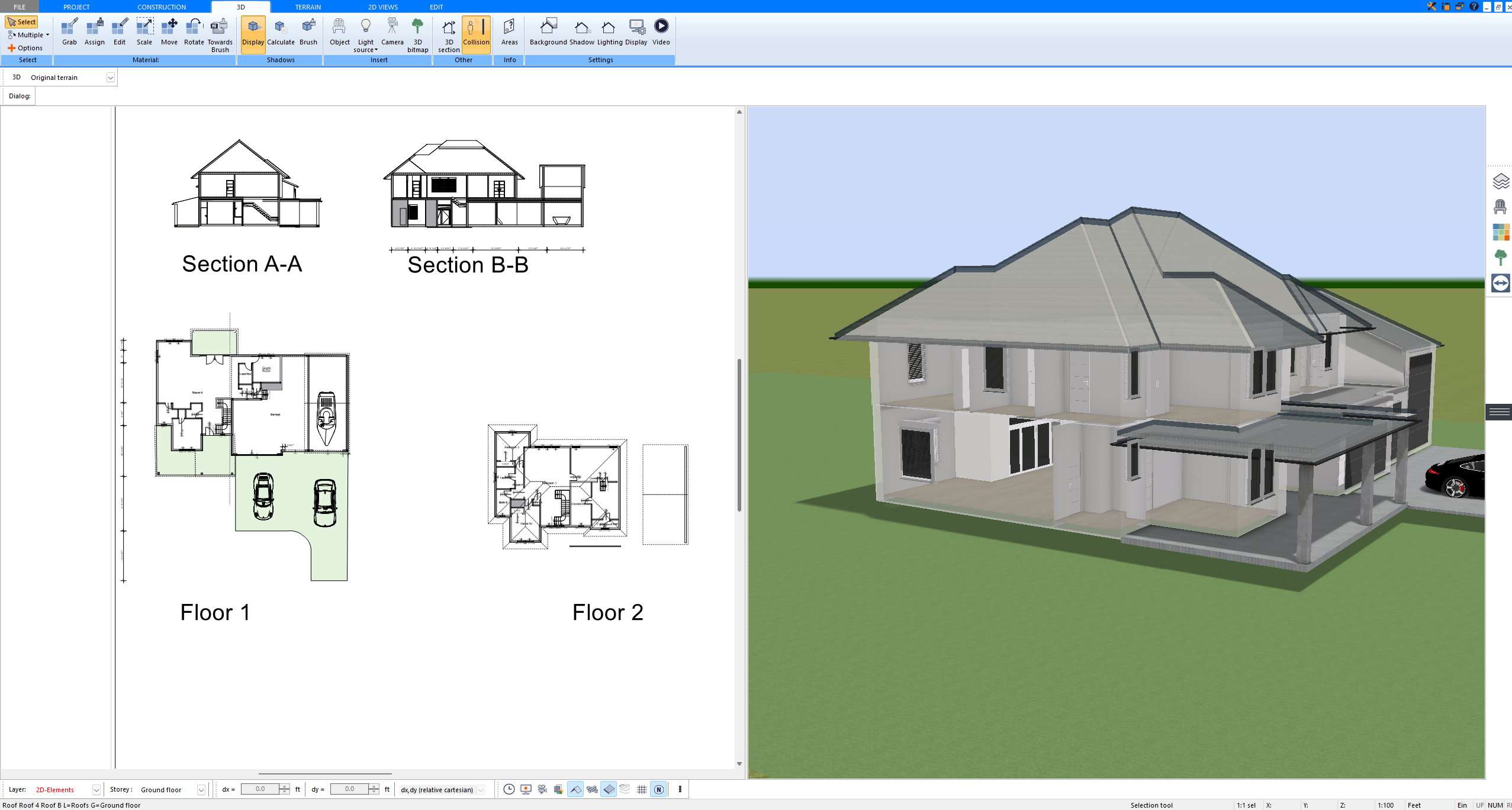 2D floor plan created with Plan7Architect – precise wall, window, and door placement