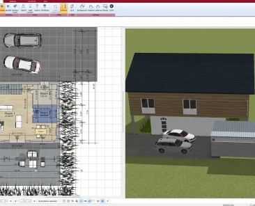 2D floor plan of a house extension designed with Plan7Architect