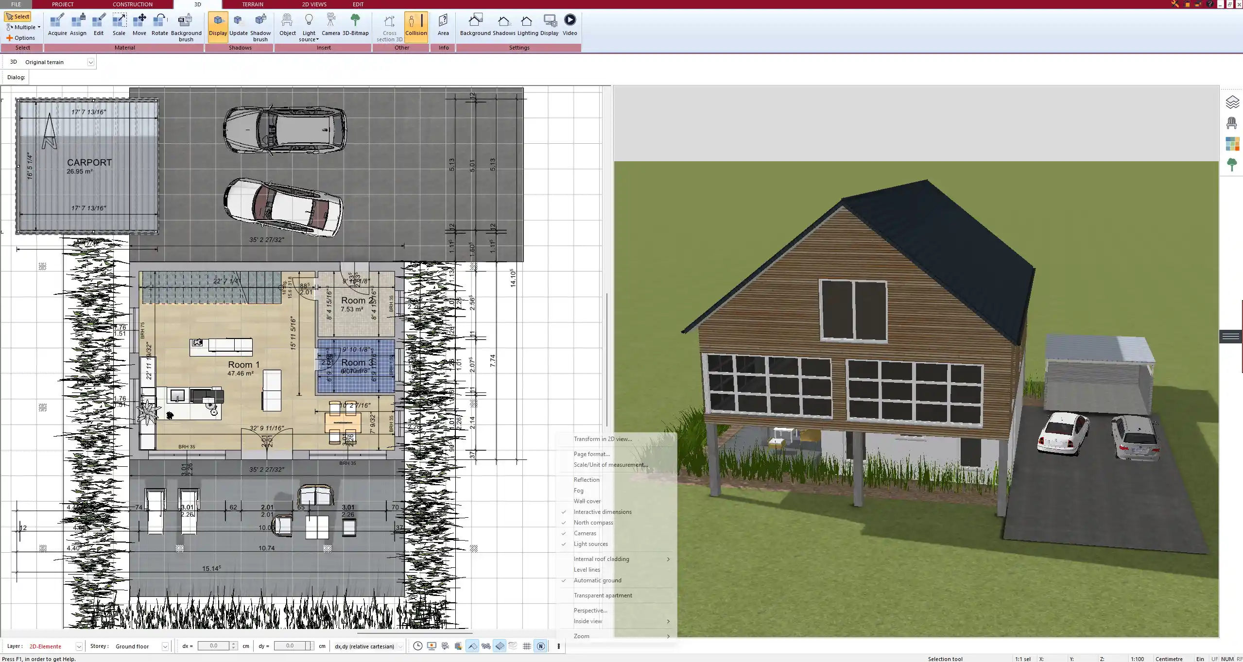 2D floor plan of a modern house extension created with Plan7Architect