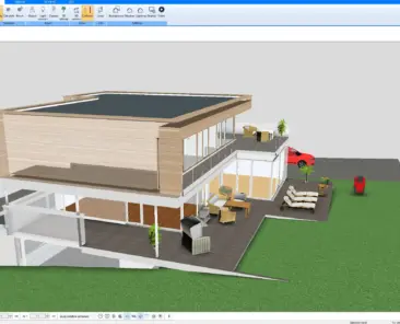 3D floor plan of a shipping container home created in Plan7Architect