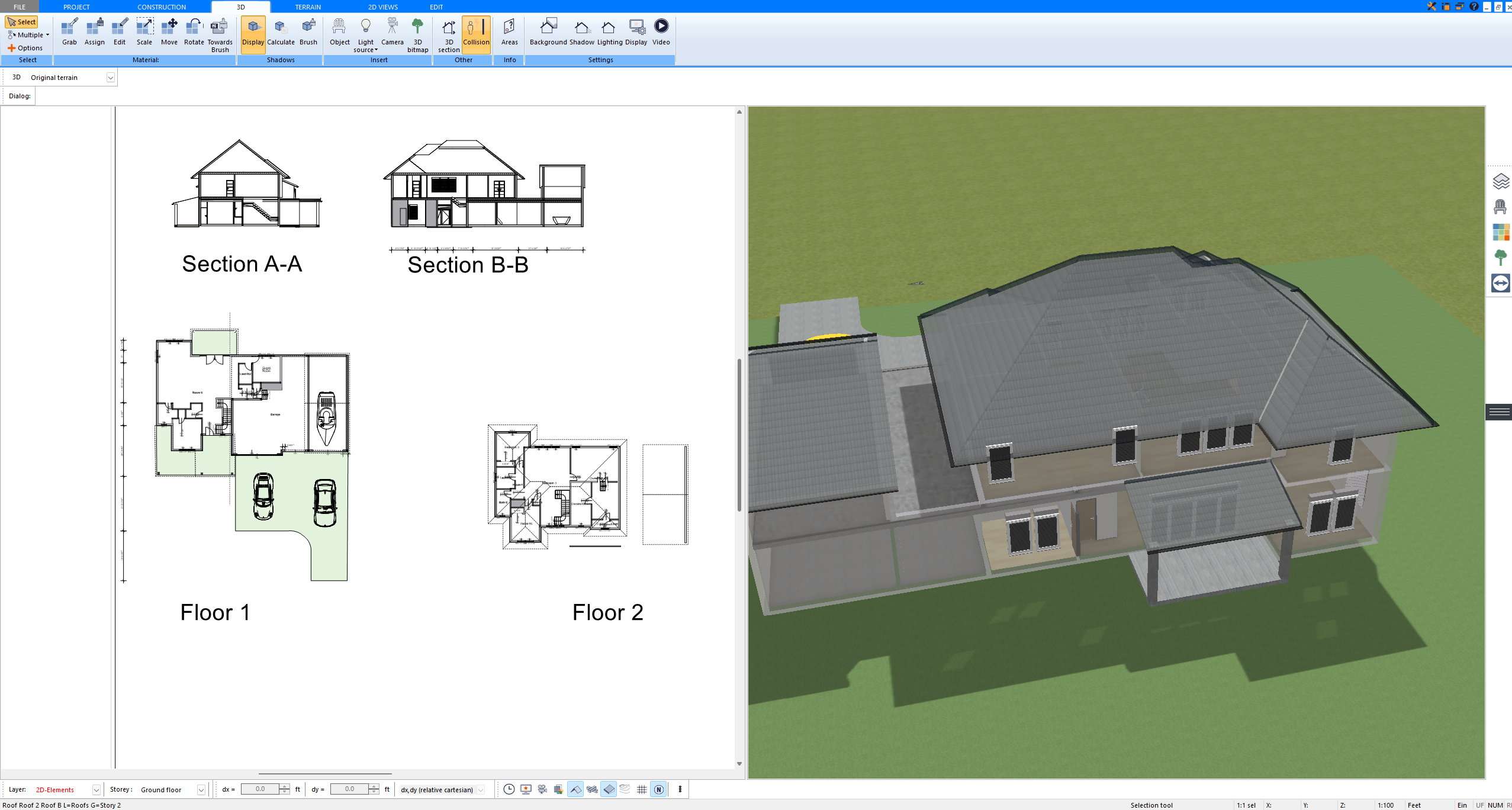 2D floor plan of a tiny home created with Plan7Architect software