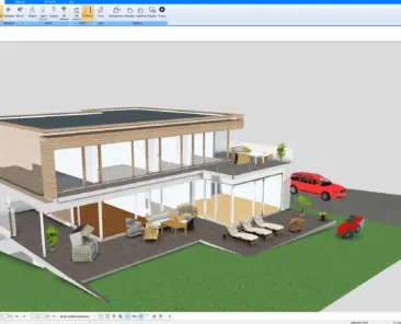 2D site plan of a property with garden layout, created in Plan7Architect software