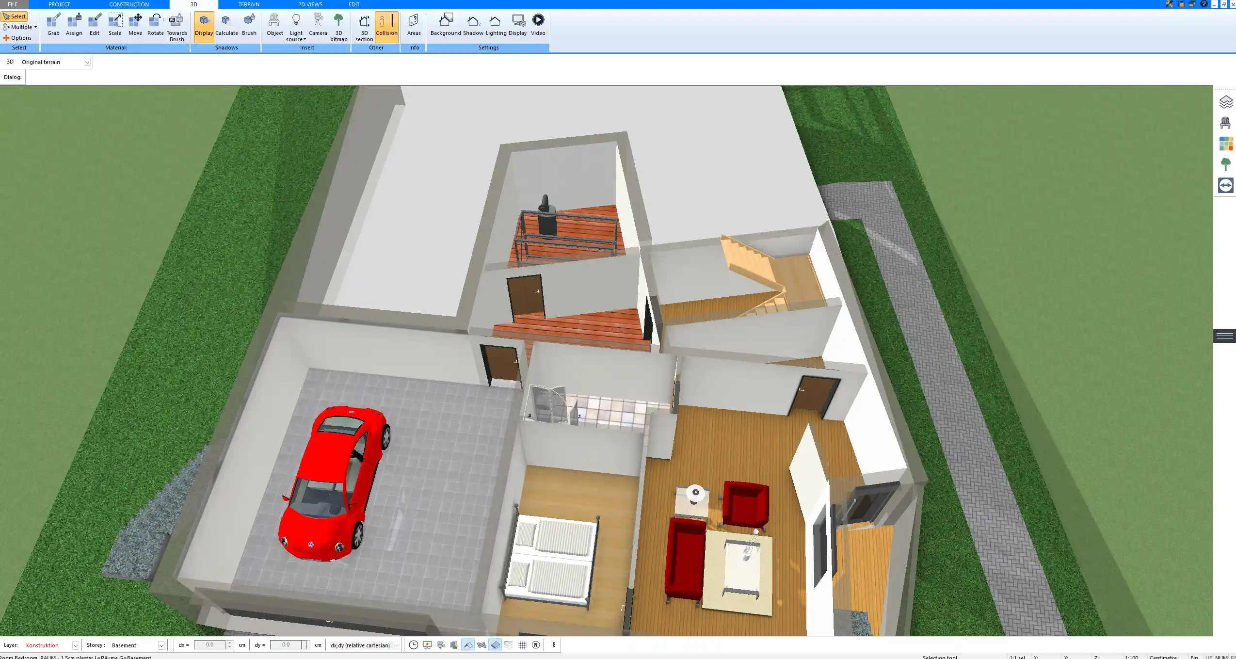 Complete house project shown in Plan7Architect – from floor plan to 3D model