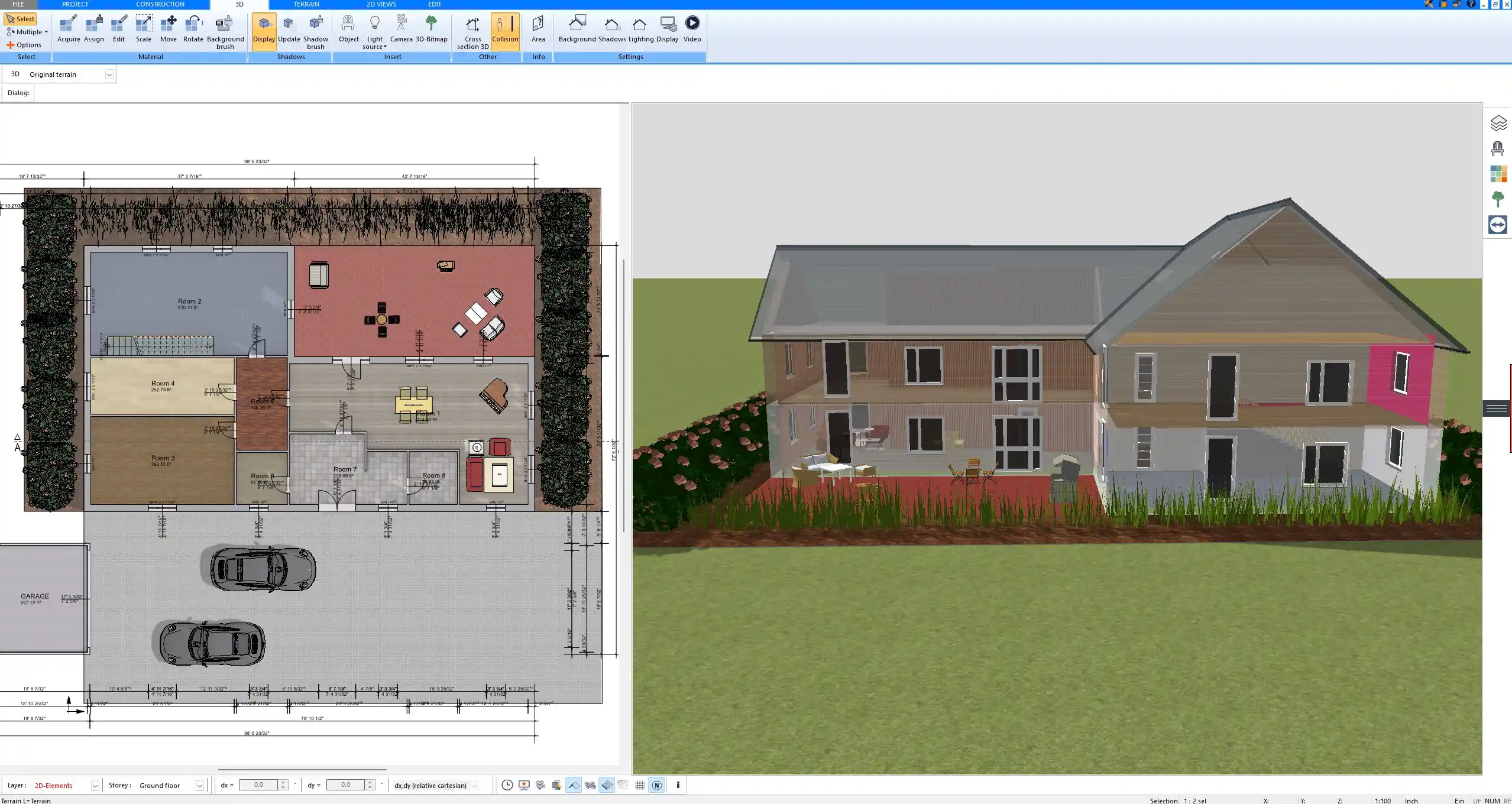 Detailed 2D floor plan designed in Plan7Architect with labeled rooms and dimensions