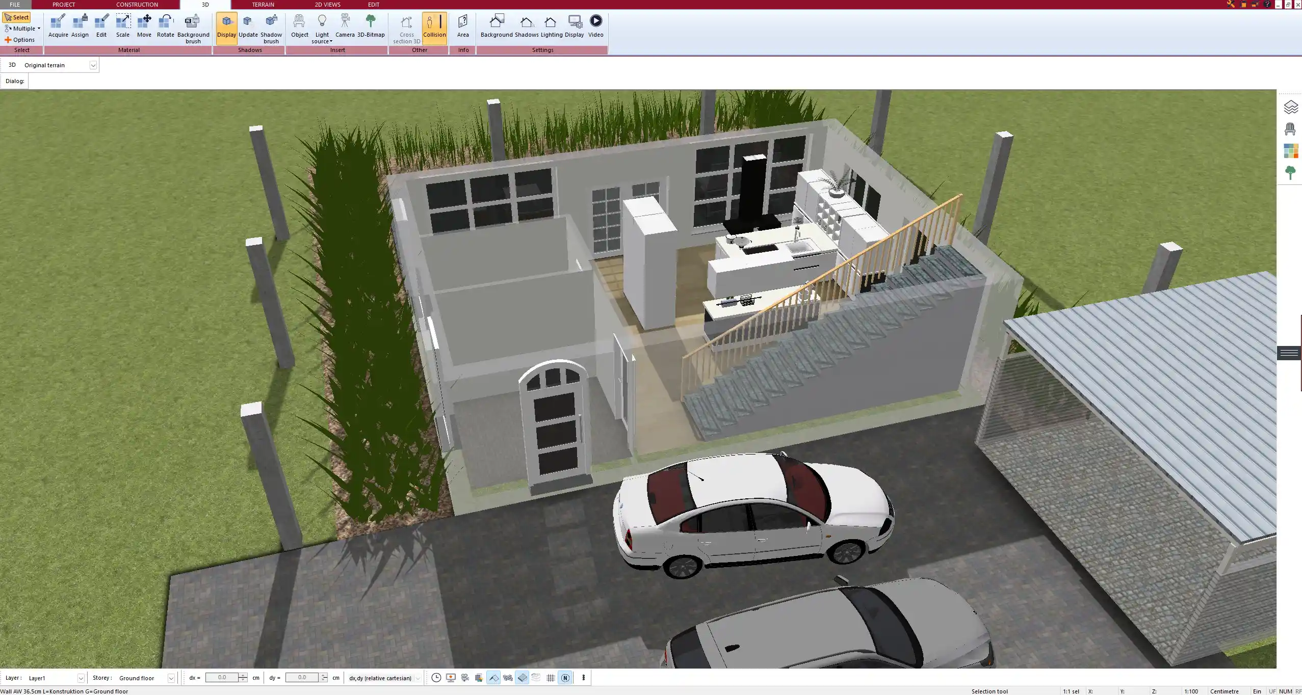 Detailed one story family home floor plan created with Plan7Architect