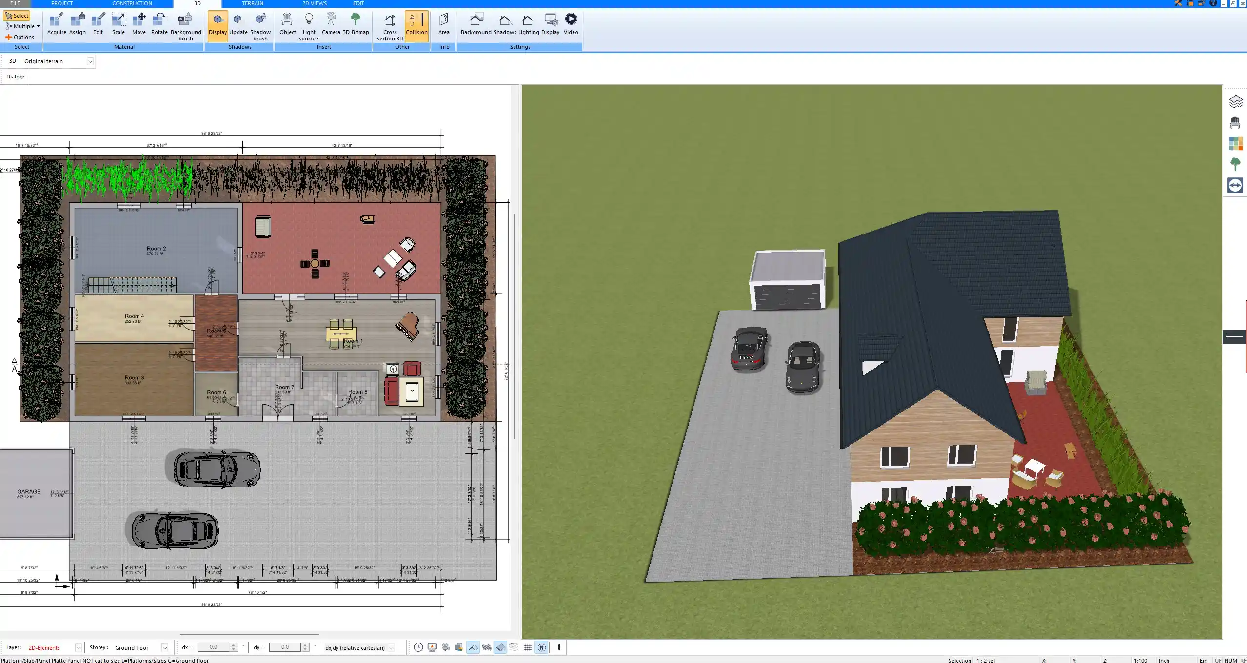 Floor plan of a planned house extension created with Plan7Architect in 2D view