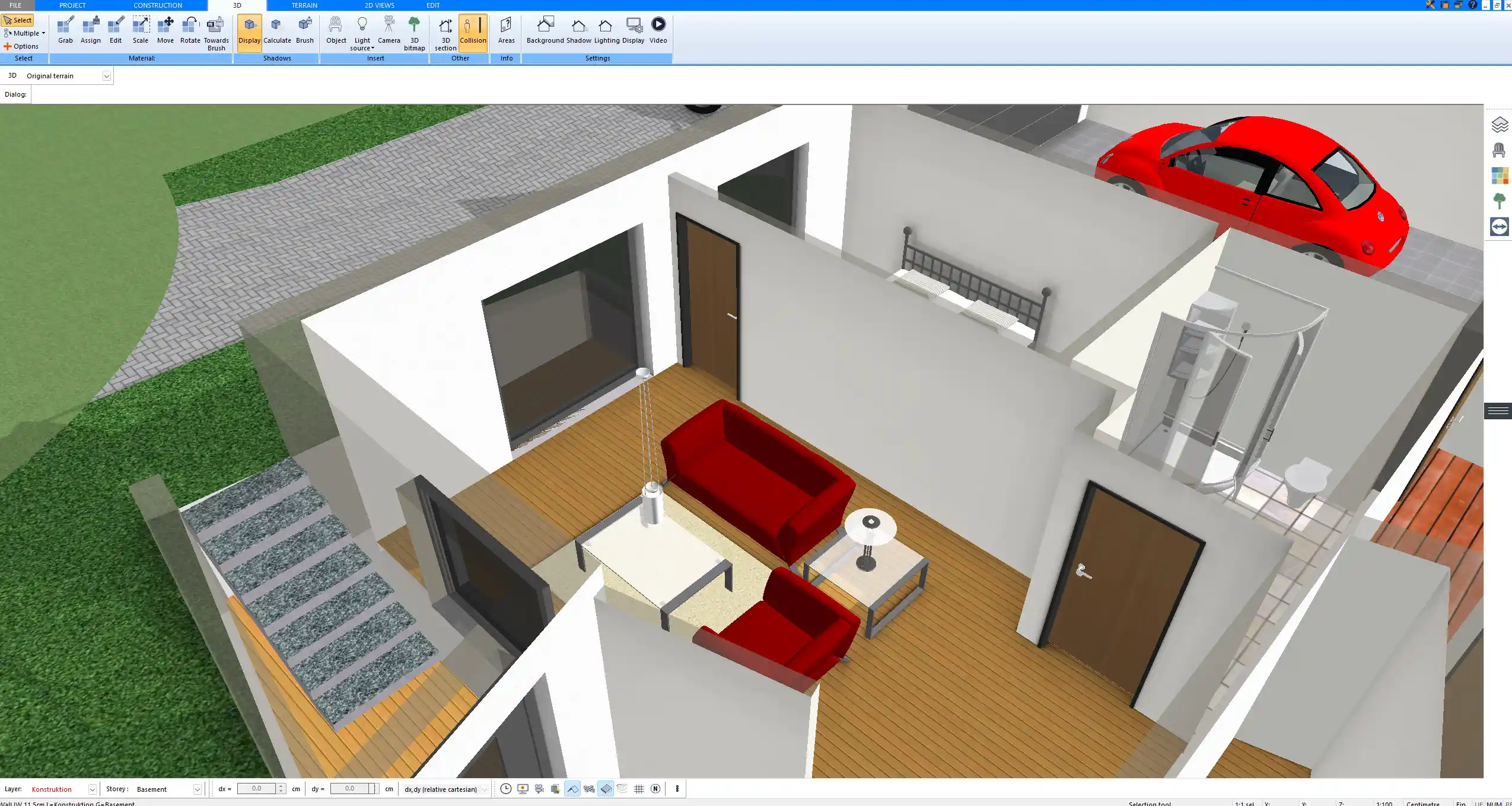 Full house extension overview rendered with Plan7Architect