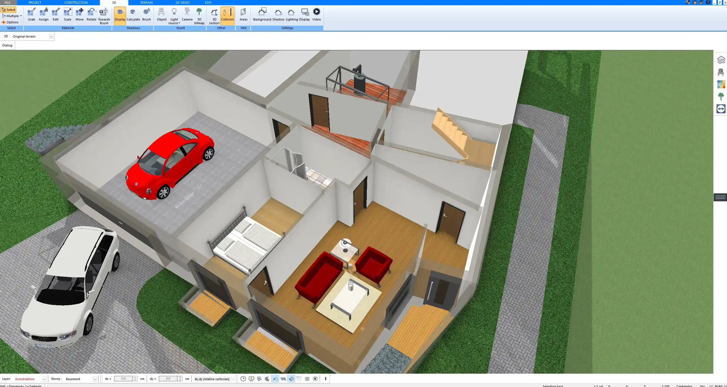House extension floor plan created with Plan7Architect in 2D view