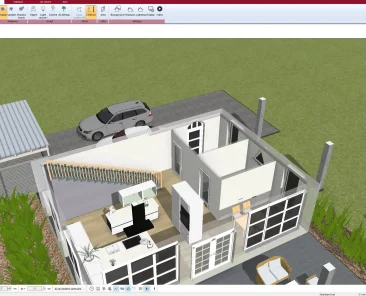 Living room floor plan created with Plan7Architect showing an open seating layout