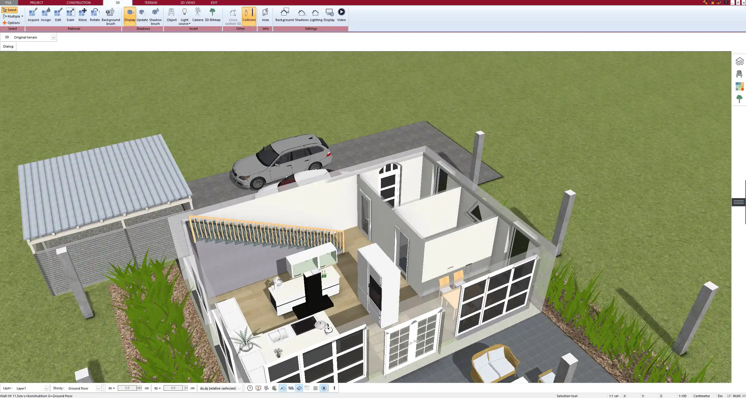 Living room floor plan created with Plan7Architect showing an open seating layout