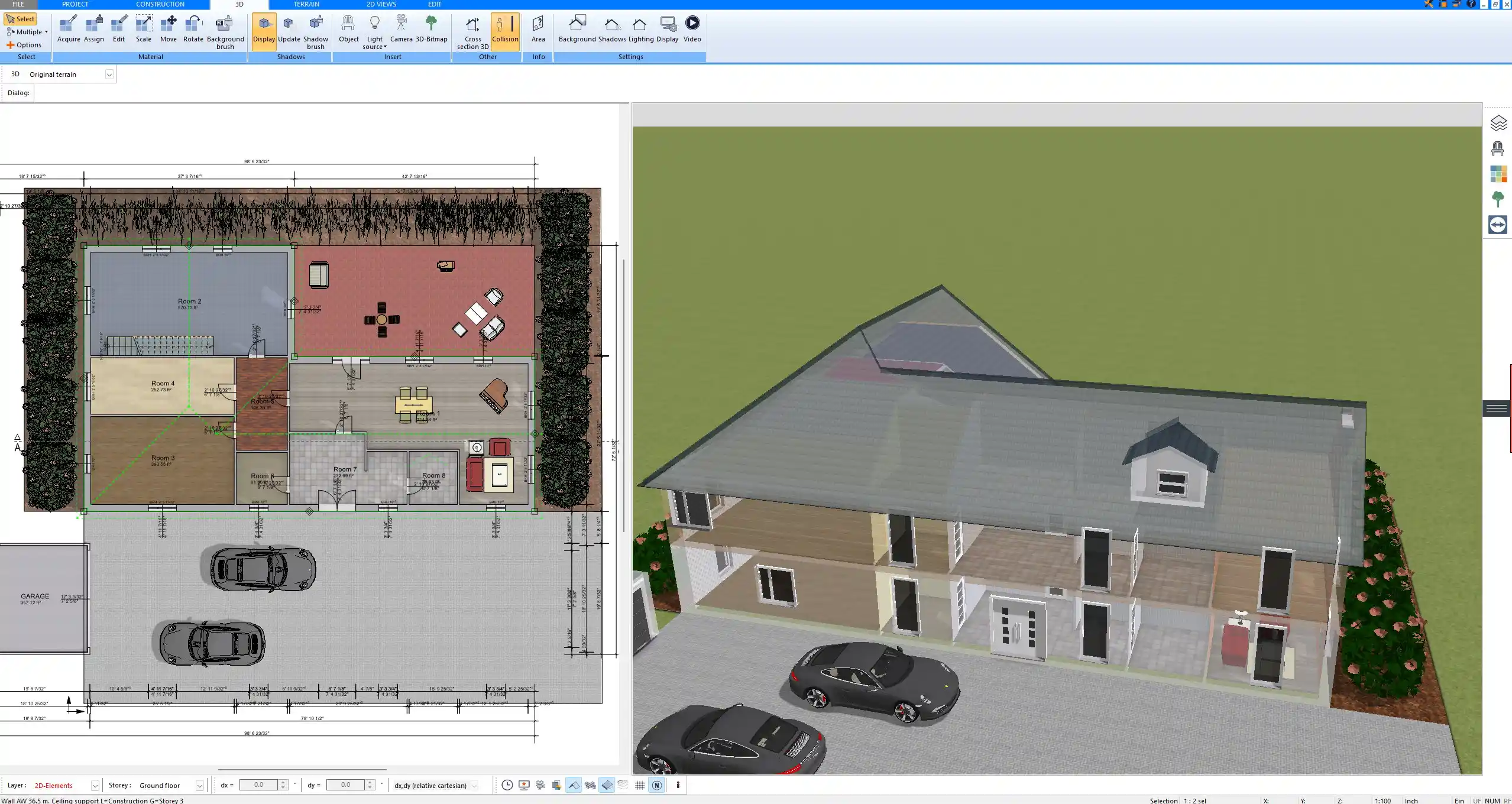 Smart home floor plan showing integrated technology, created with Plan7Architect