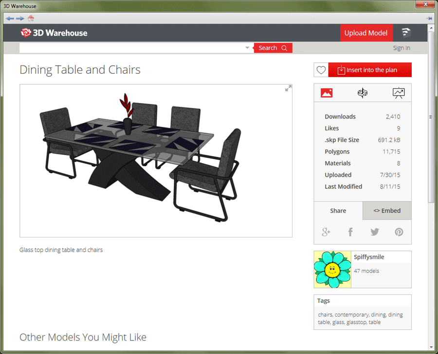 Import images from Google 3D Warehouse