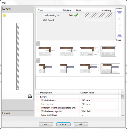 Customise the wall properties