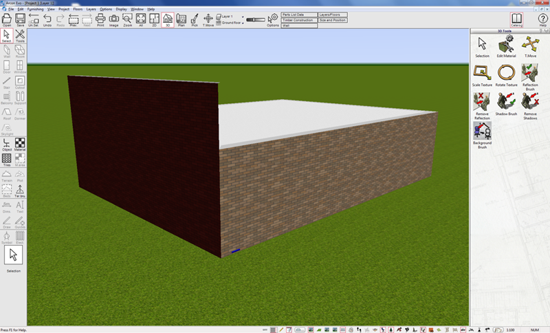 Floor plan with different level wall