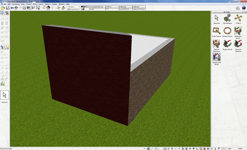 Floor plan with different height wall