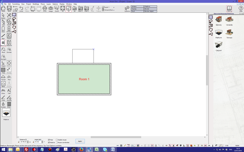 Adding railing to floor plan