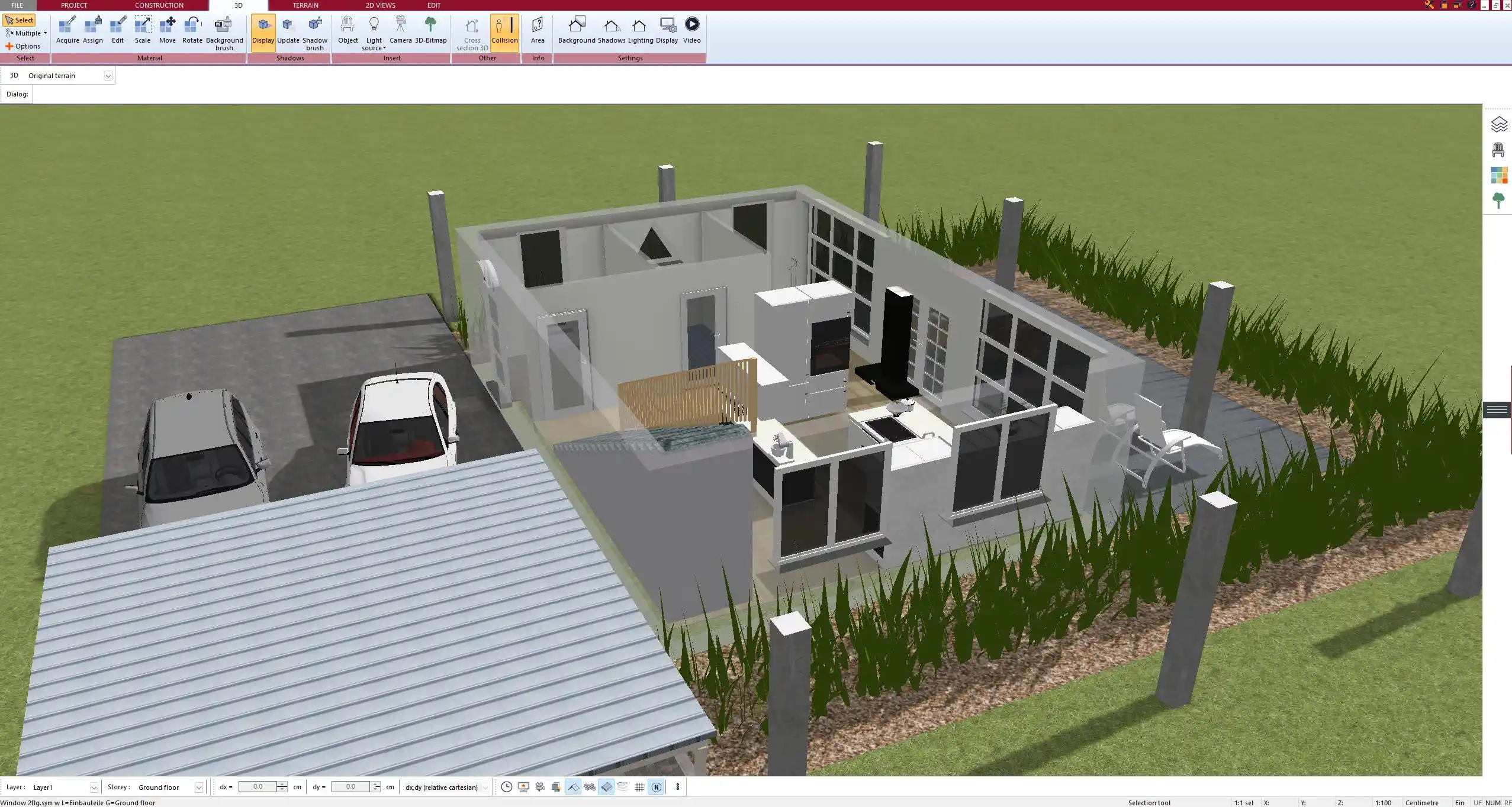 3D visualization of a professional office building generated with Plan7Architect