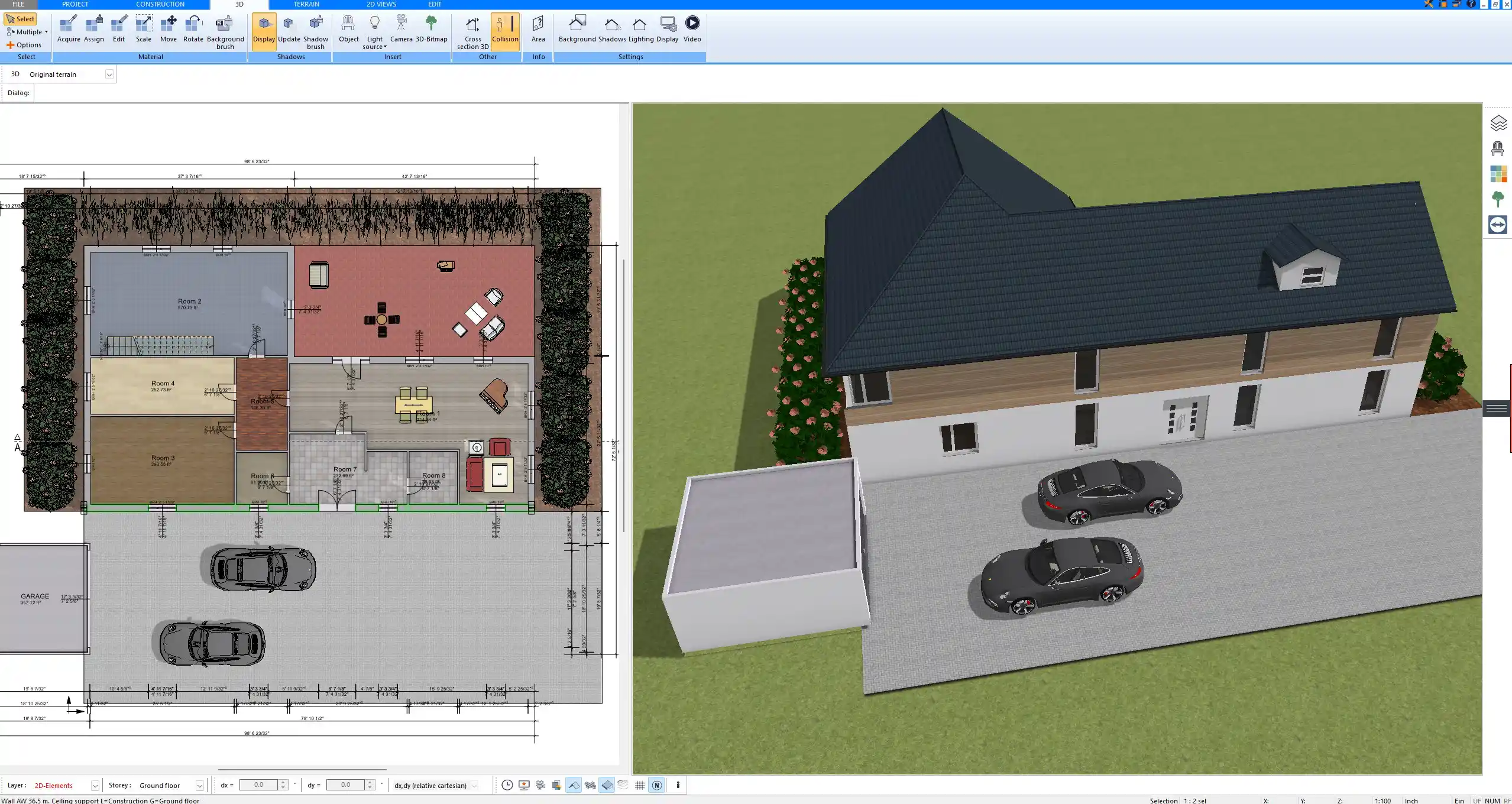 Floor plan created in Plan7Architect – scaled 2D construction drawing with precise dimensions