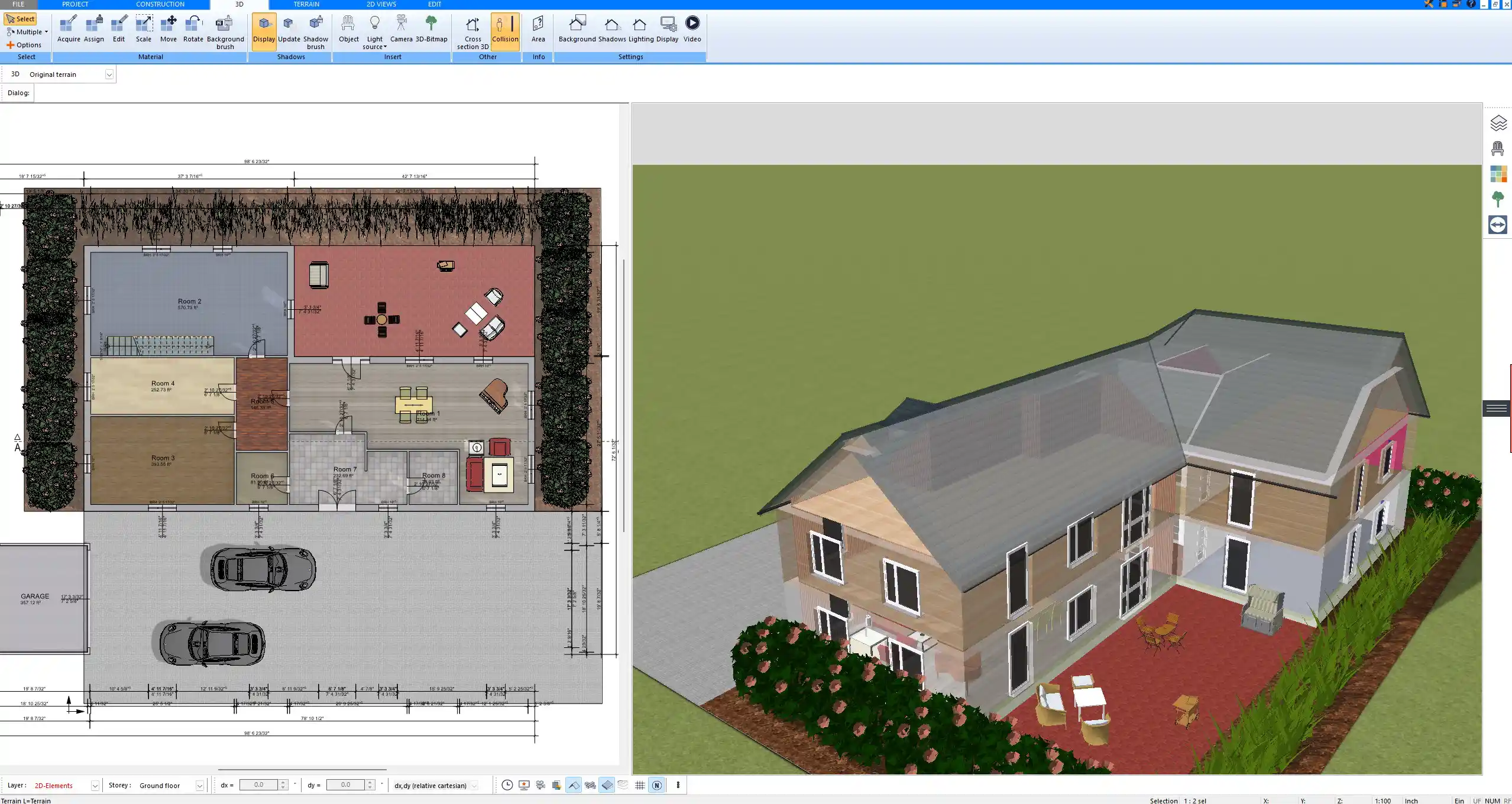 Floor plan created with Plan7Architect showing detailed room layout and wall dimensions