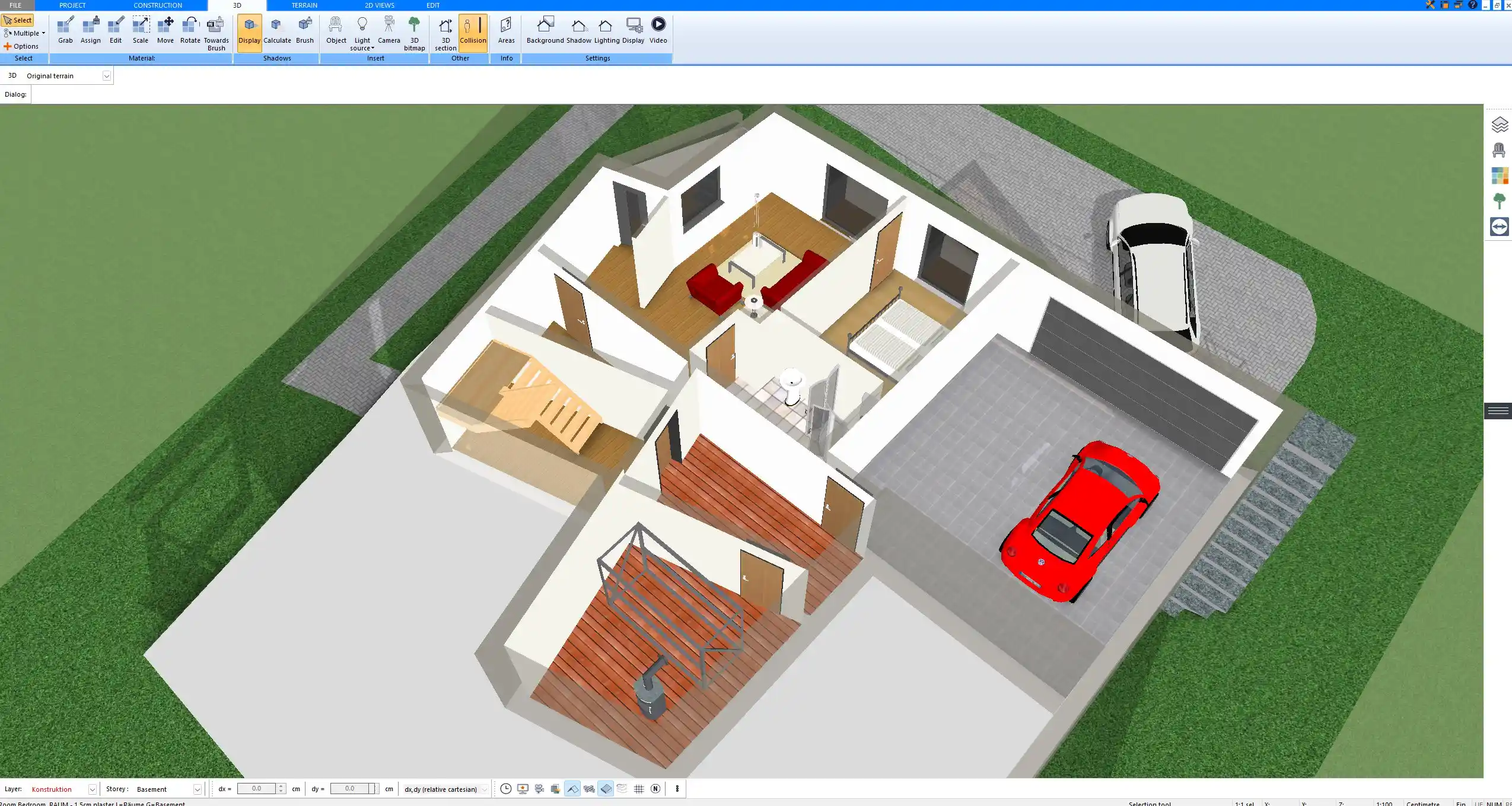 Interior floor plan created with Plan7Architect software showing precise wall dimensions and room layout