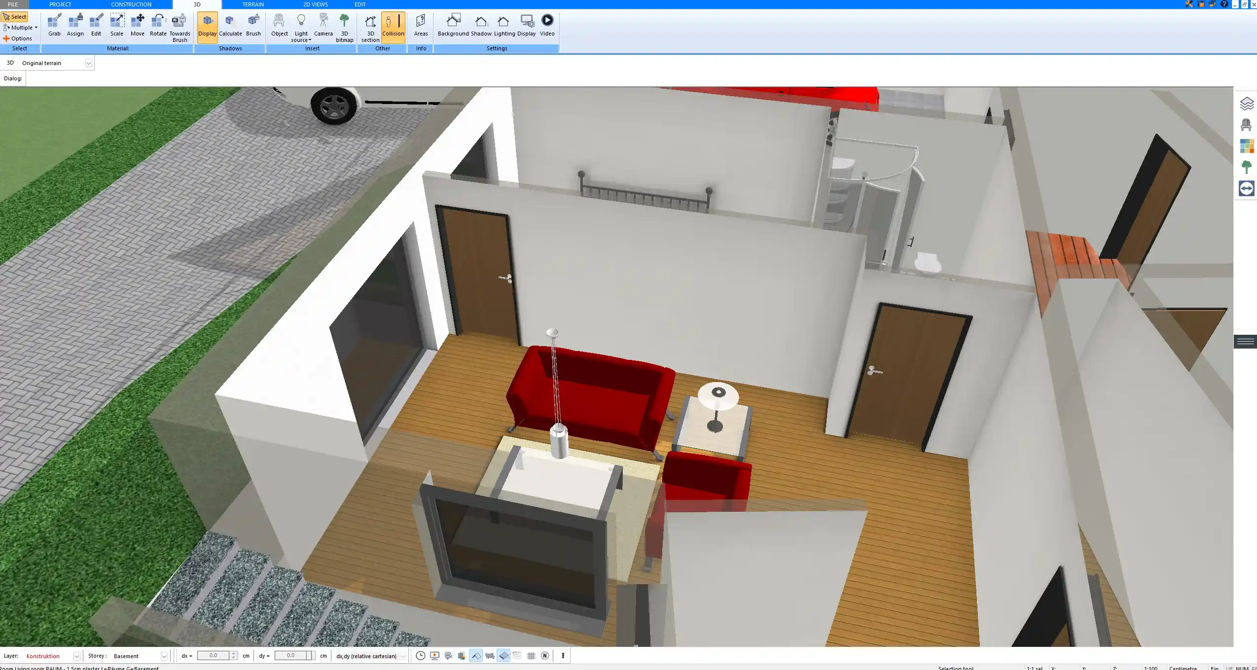Real-time 3D house visualization created with Plan7Architect