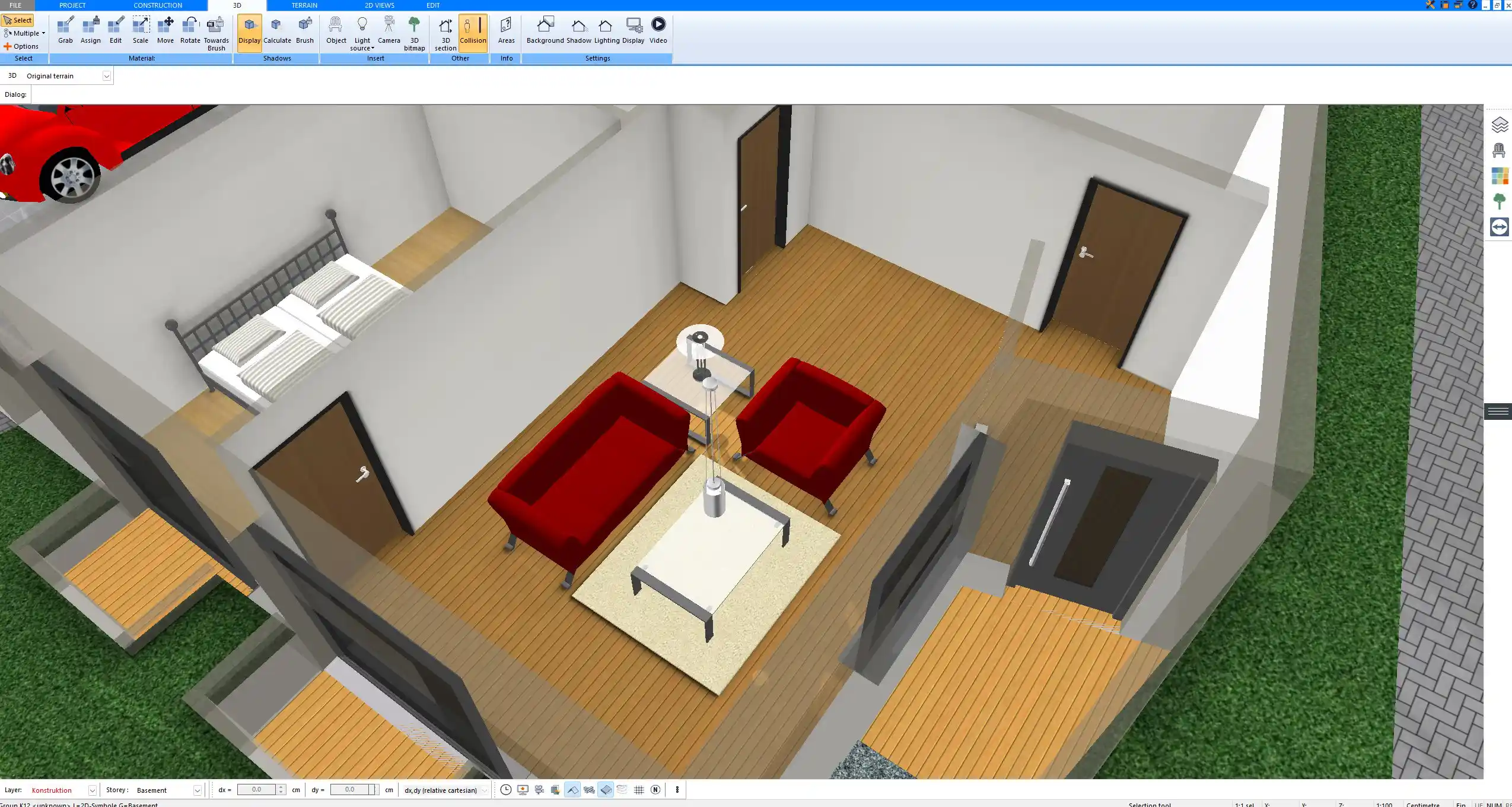 Real-time 3D visualization generated in Plan7Architect during the planning process
