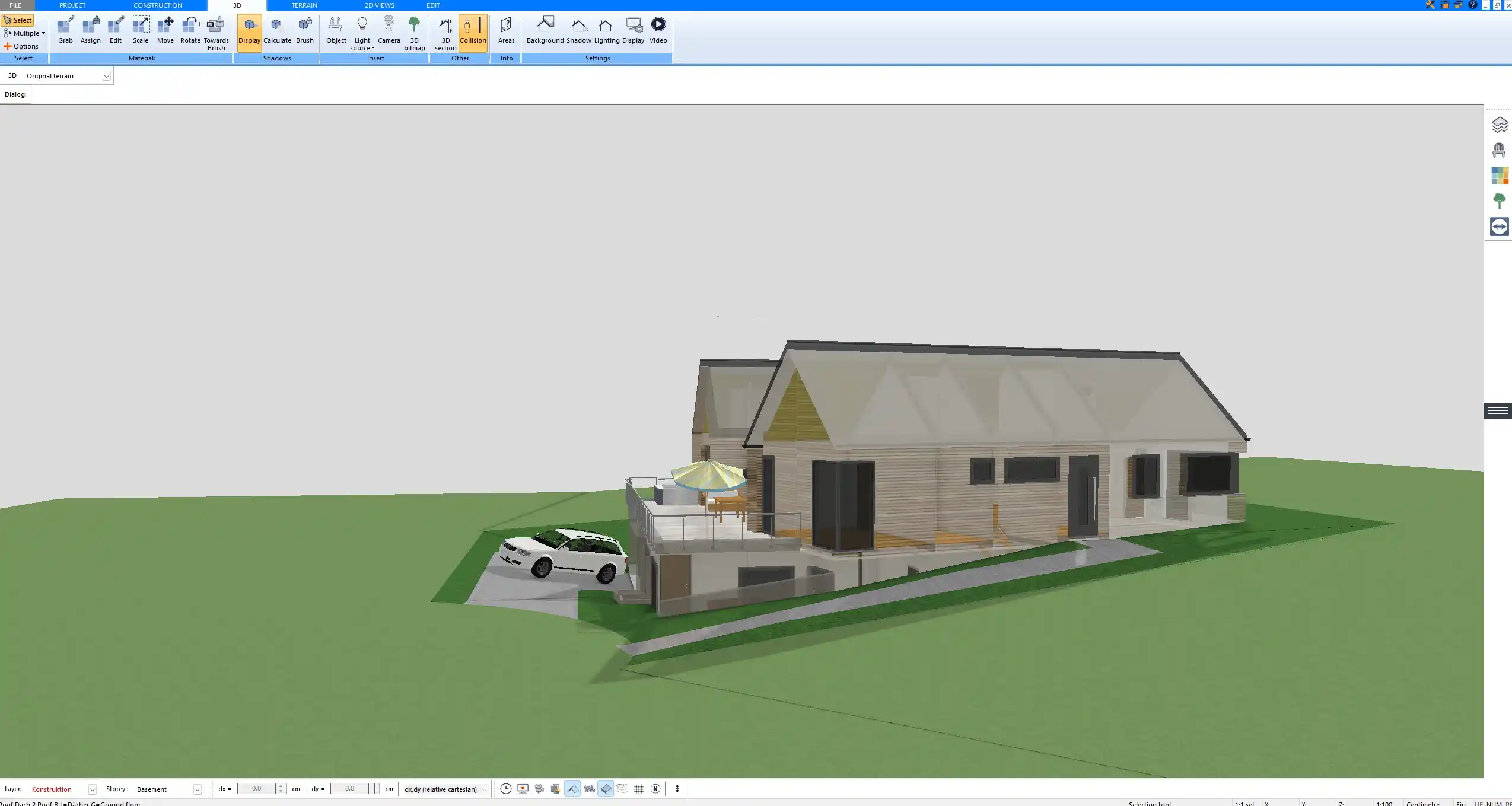 Roof structure and elevations of the chicken coop designed using Plan7Architect