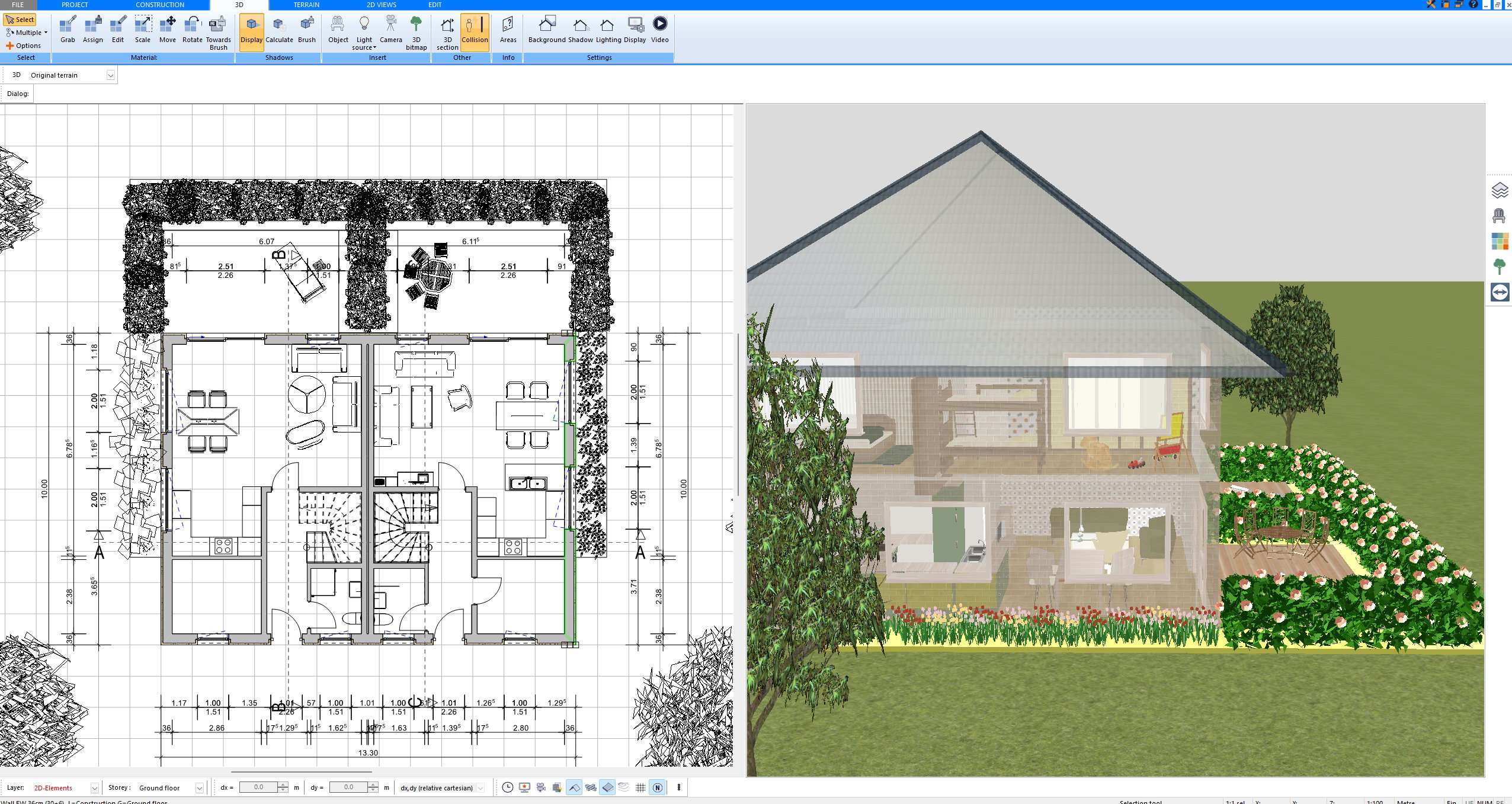 Complete 2D and 3D house planning project created with Plan7Architect Pro for checking and correcting floor plan accuracy