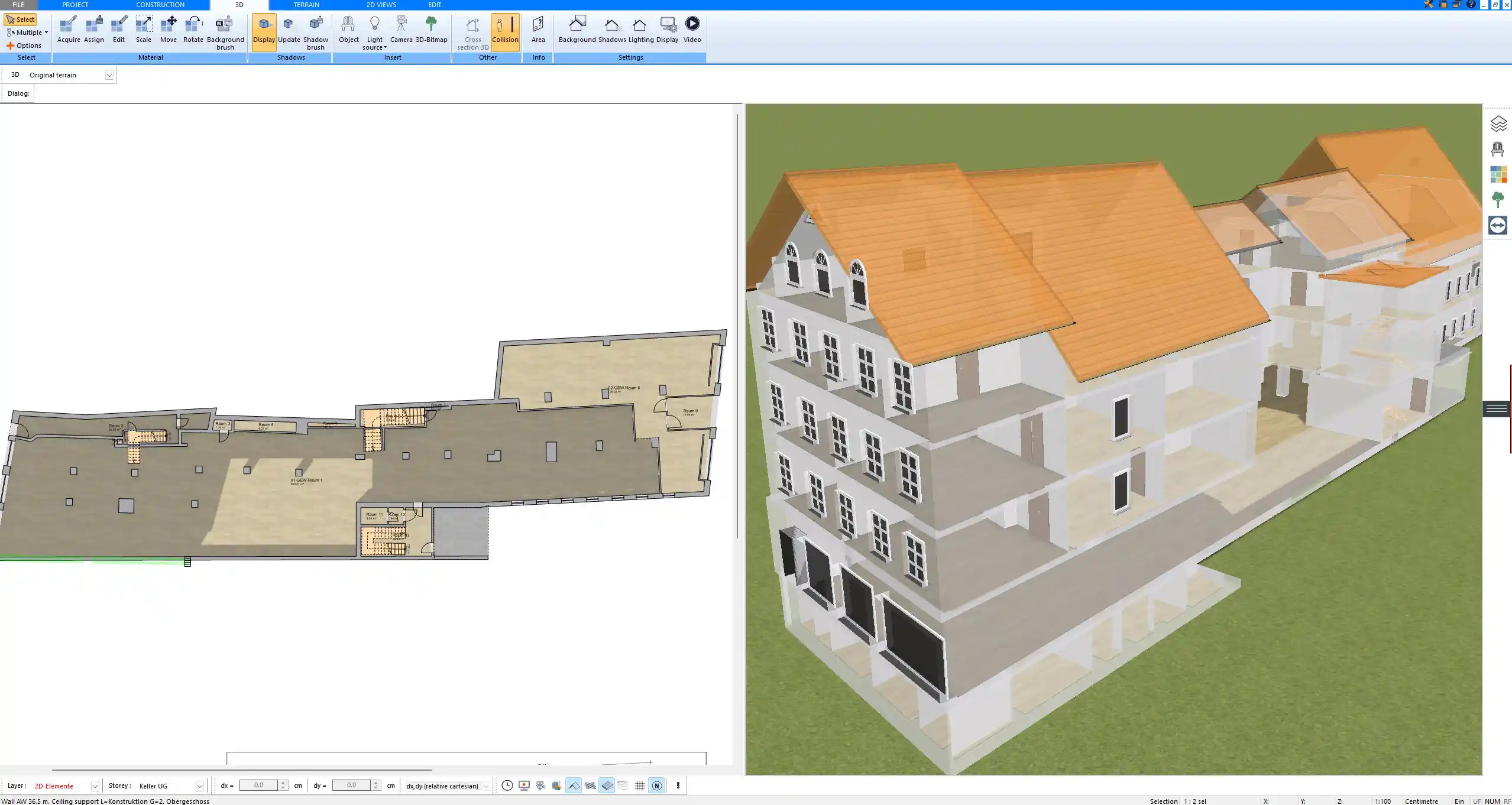 Existing home layout recreated in Plan7Architect Pro before starting a renovation project