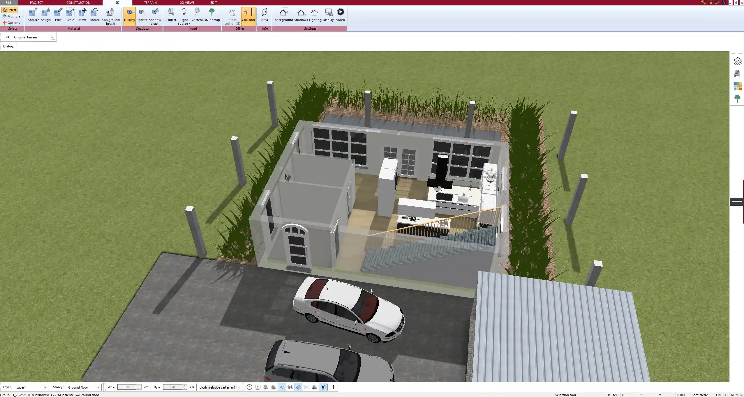 Existing house layout measured and recreated as a 2D floor plan in Plan7Architect Pro