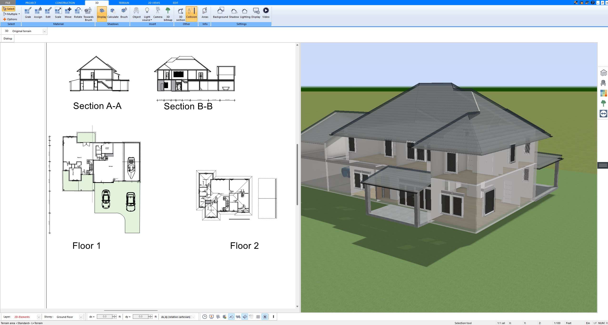 Existing house layout rebuilt in Plan7Architect Pro before creating the proposed renovation version