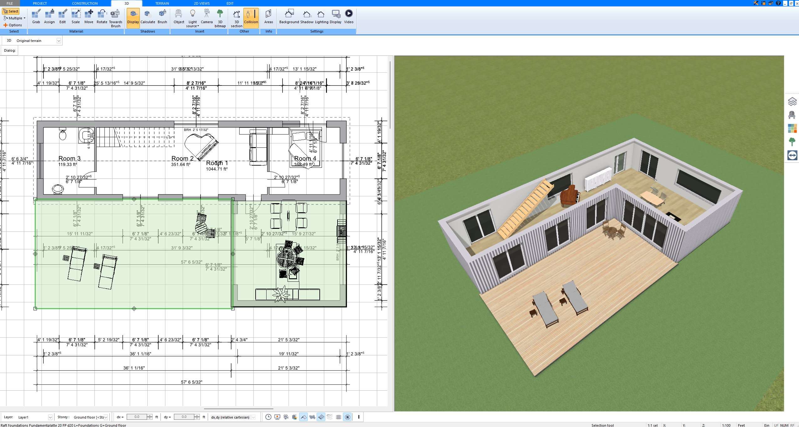 Floor plan created in Plan7Architect Pro for a homeowner permit drawing