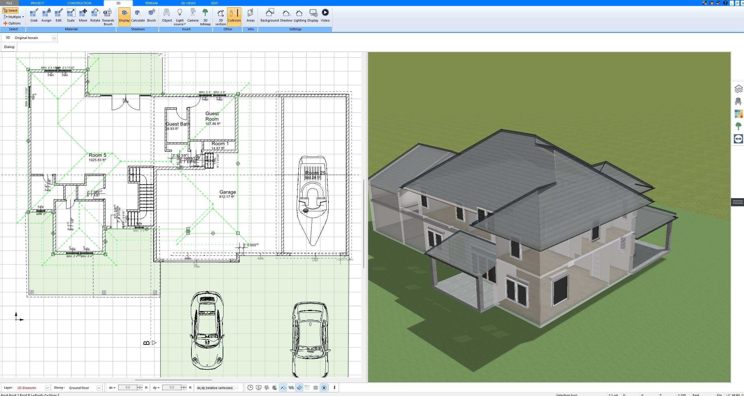 Plan7Architect Pro allows users to plan rooms, walls, doors, windows, and furniture placement with accurate dimensions