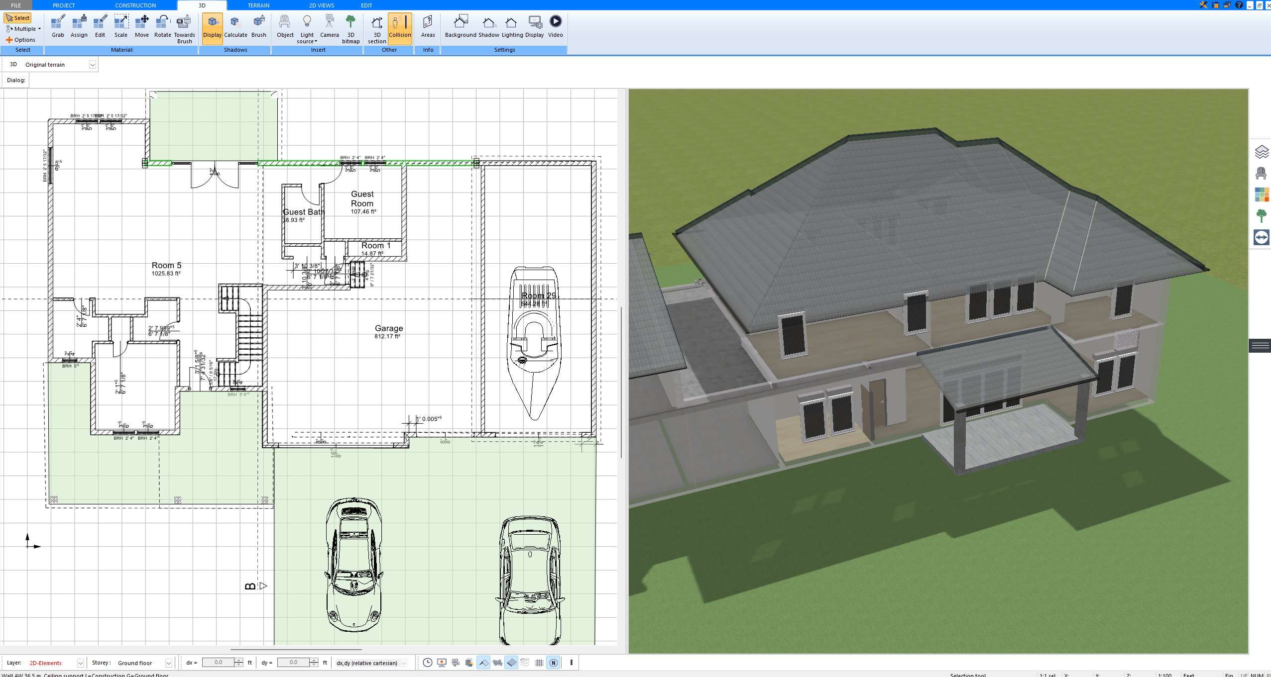 Room dimensions entered in Plan7Architect Pro to create an accurate digital floor plan from real house measurements