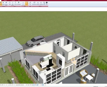 Floor plan created with Plan7Architect showing a spacious master bedroom with a king-size bed