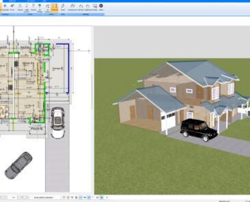 Custom two-story house plan with garage designed in Plan7Architect